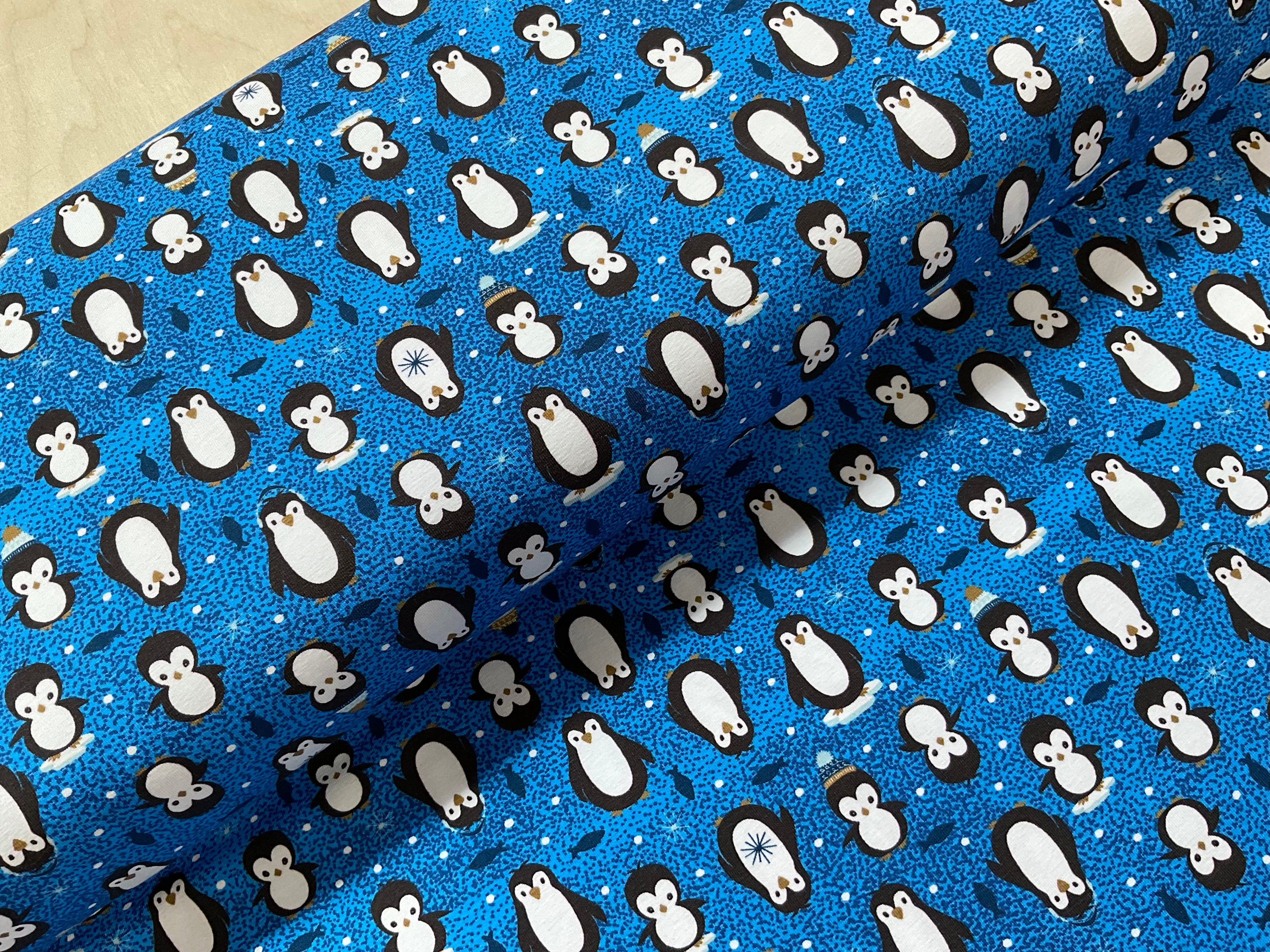 Cute Penguins Cotton Jersey Fabric