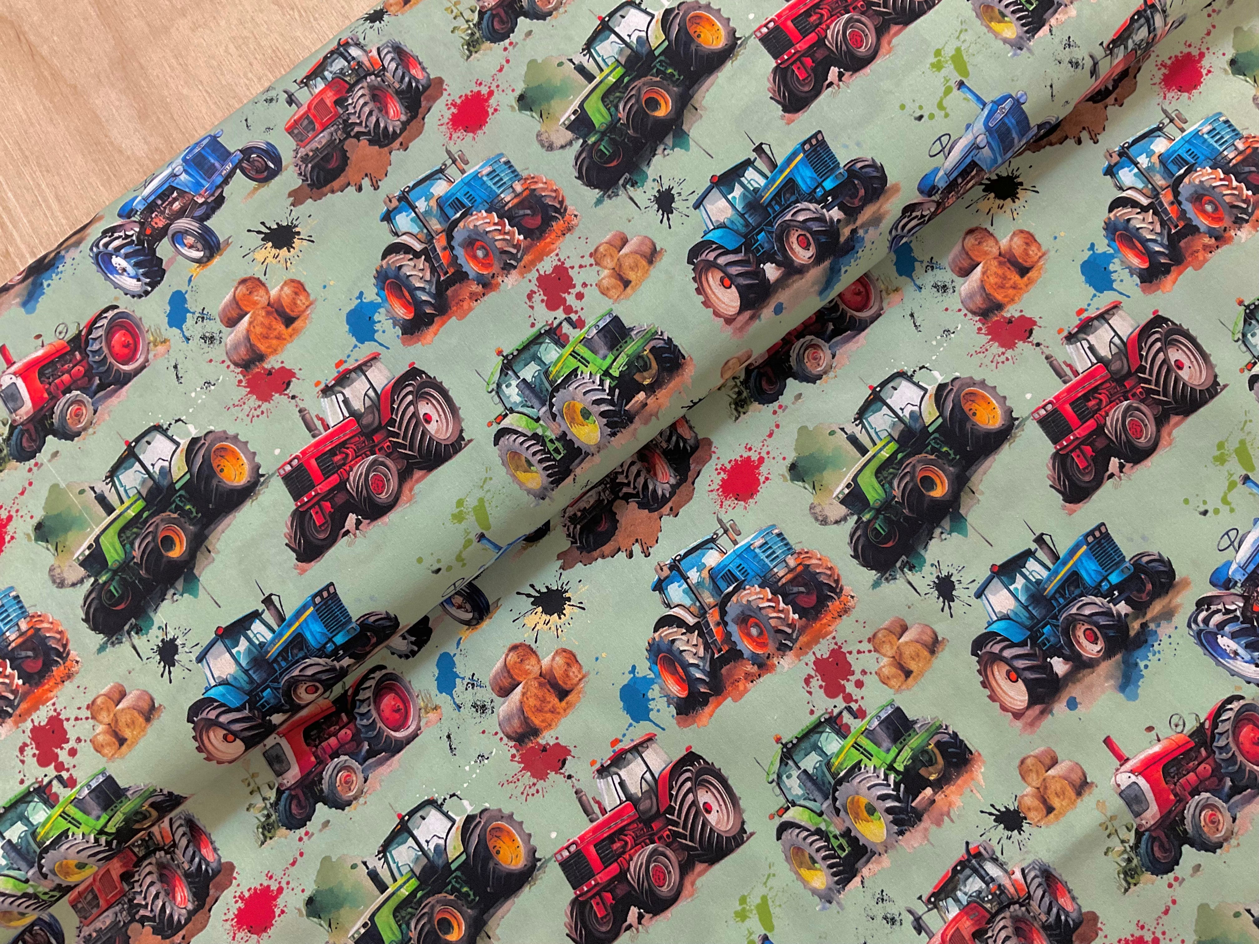Green Tractors Organic Cotton Poplin