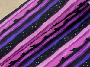 Midnight Dinosaur sky Purple French Terry