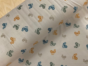 Tractors Single Sided Stretch Minky Fleece