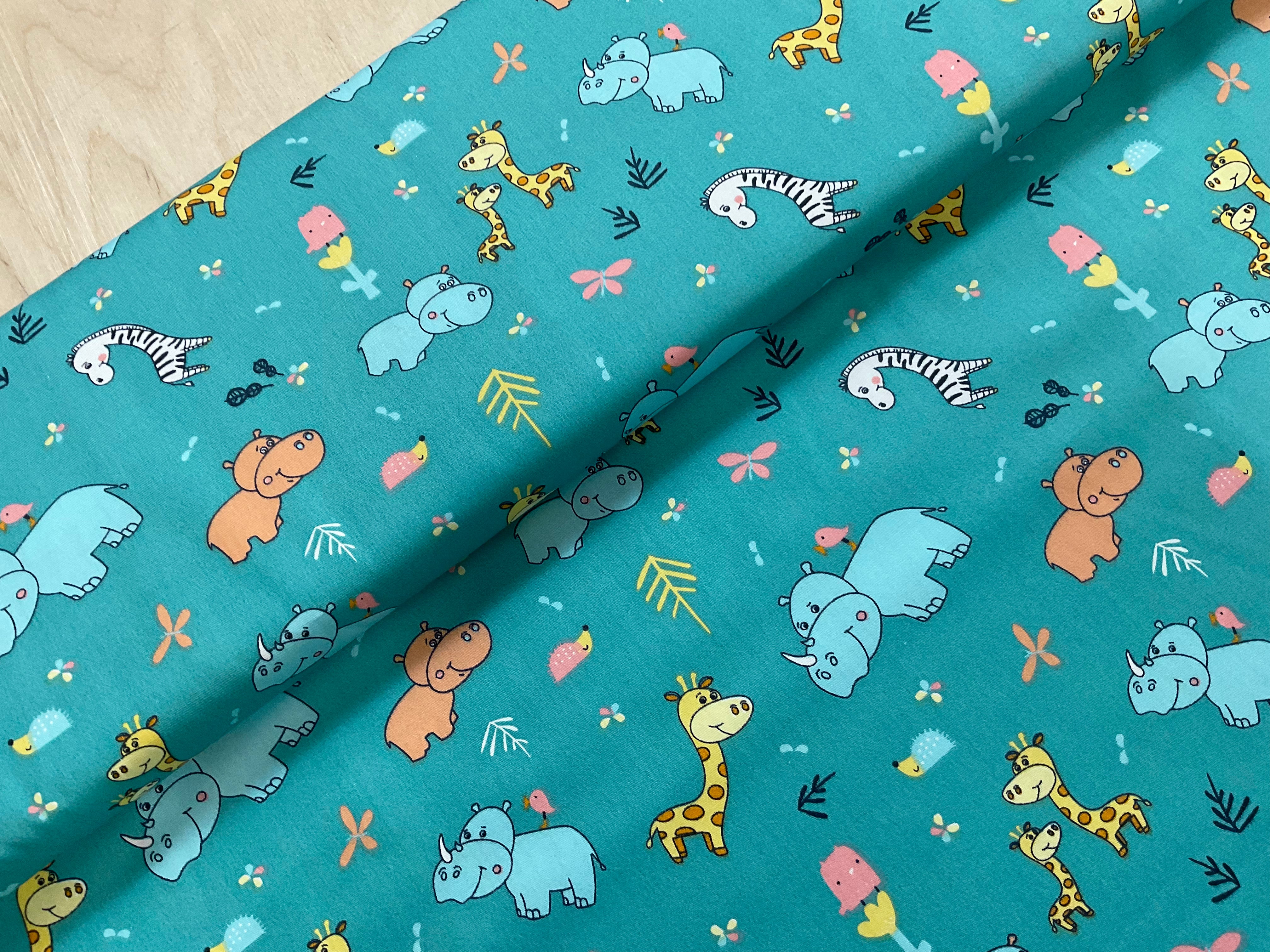 Cartoon Safari Cotton Poplin