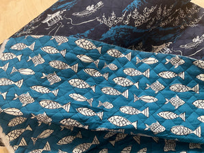 Oriental Toile Reversible Quilted Cotton
