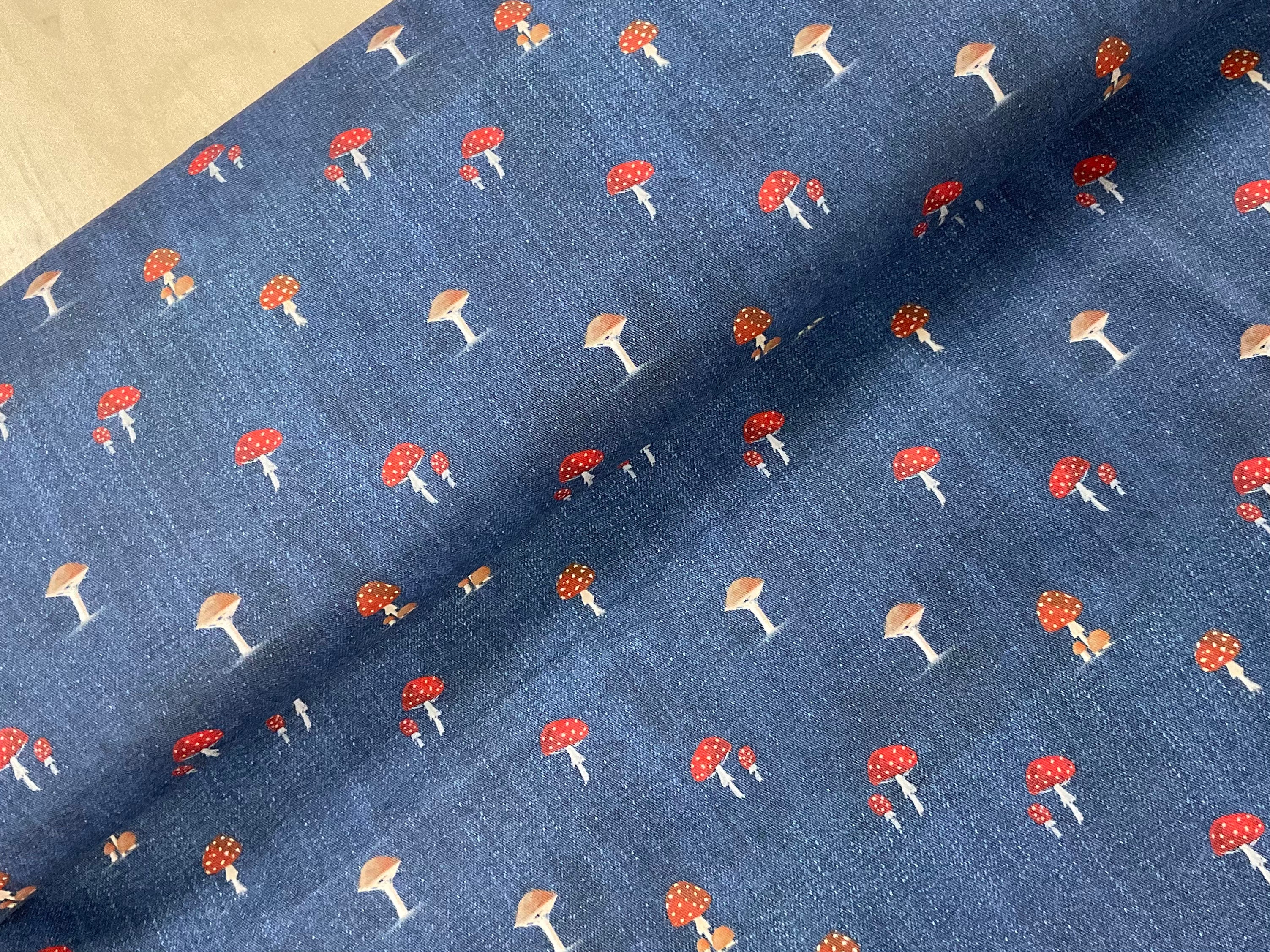 Toadstools Power Stretch Denim