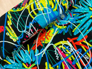 SALE Sketched Graffiti Cotton Voile