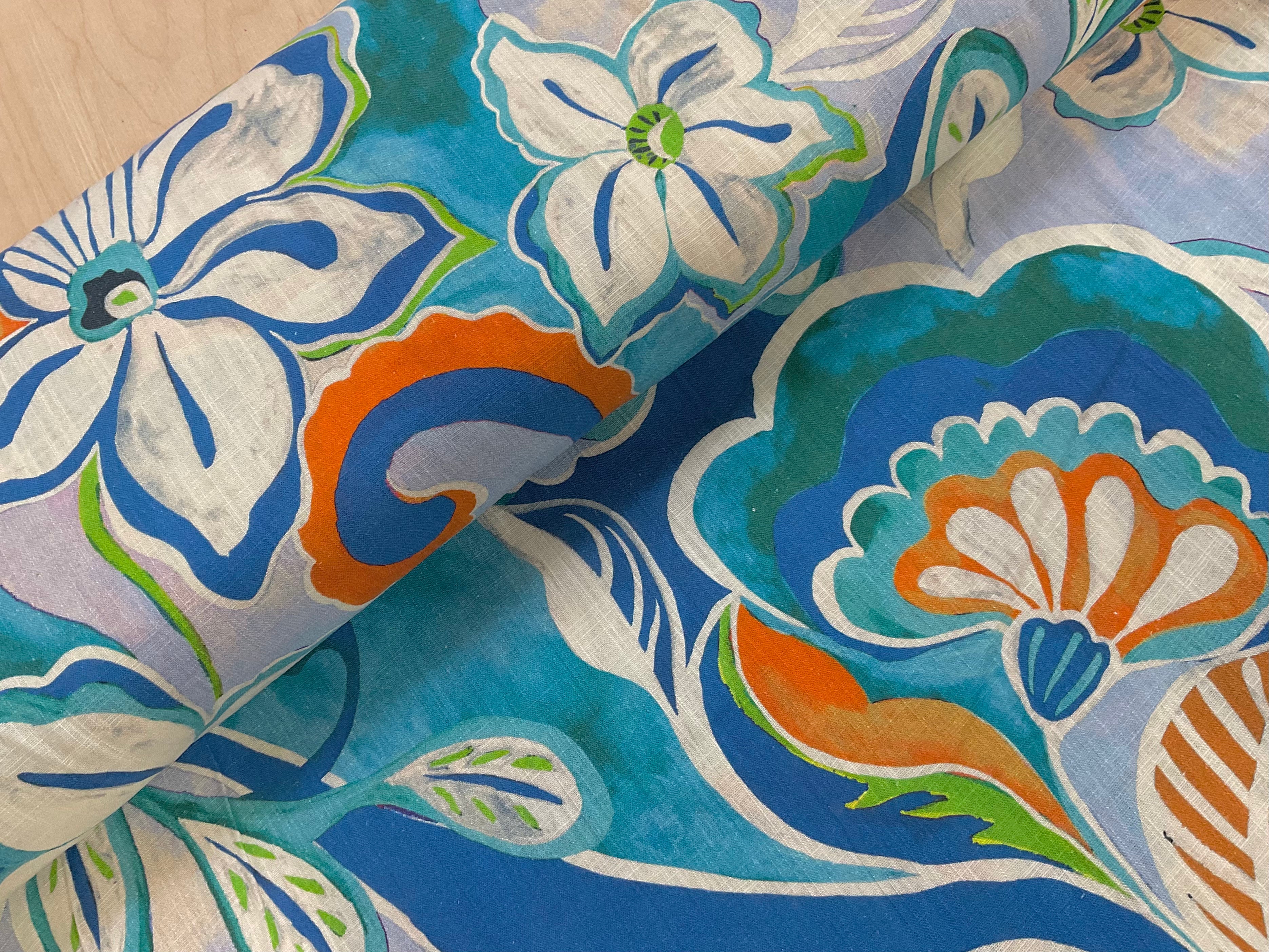 Beachy Floral Viscose Linen