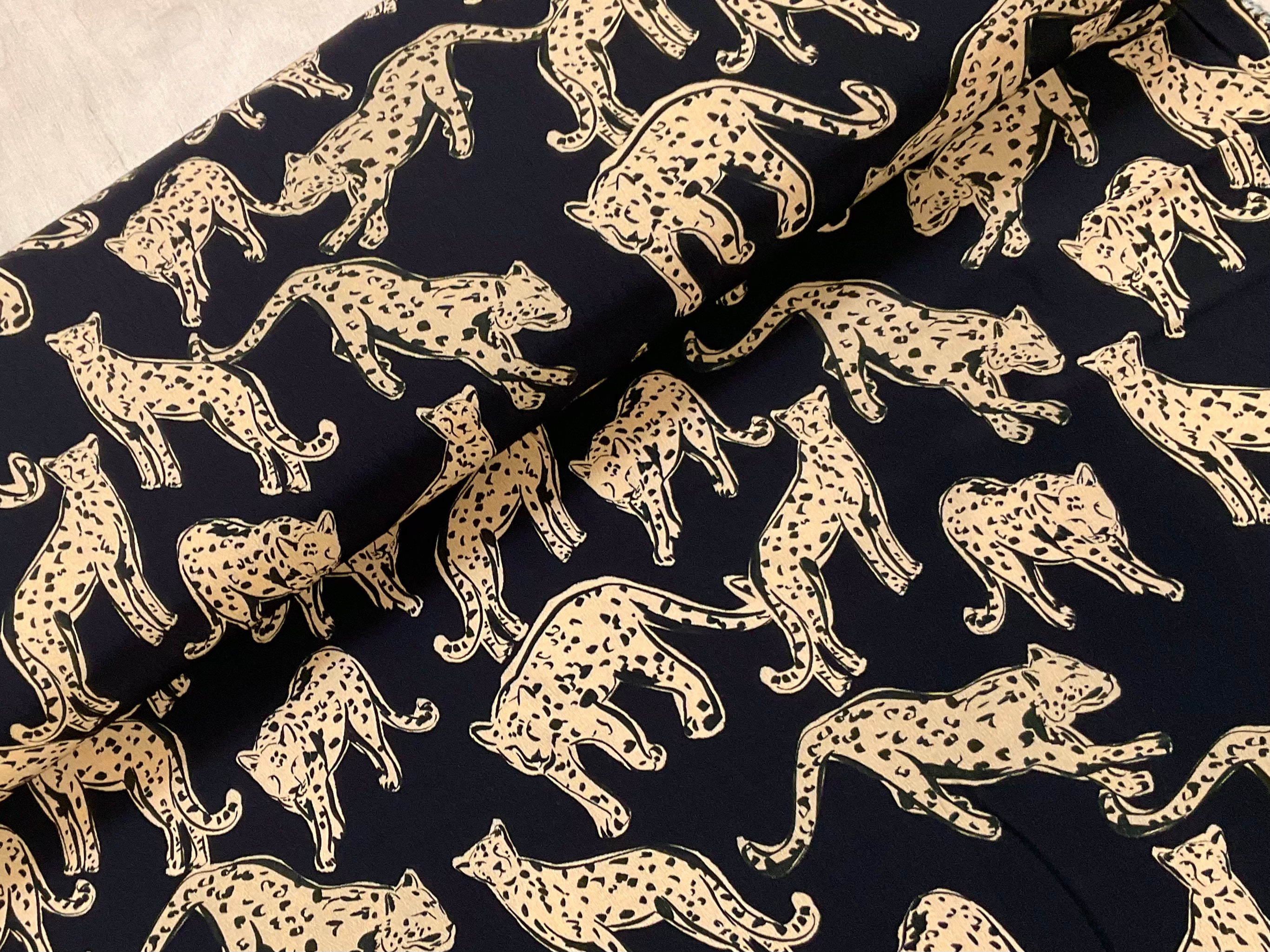 Shadow Leopard Viscose Crepe by Fabric Godmother