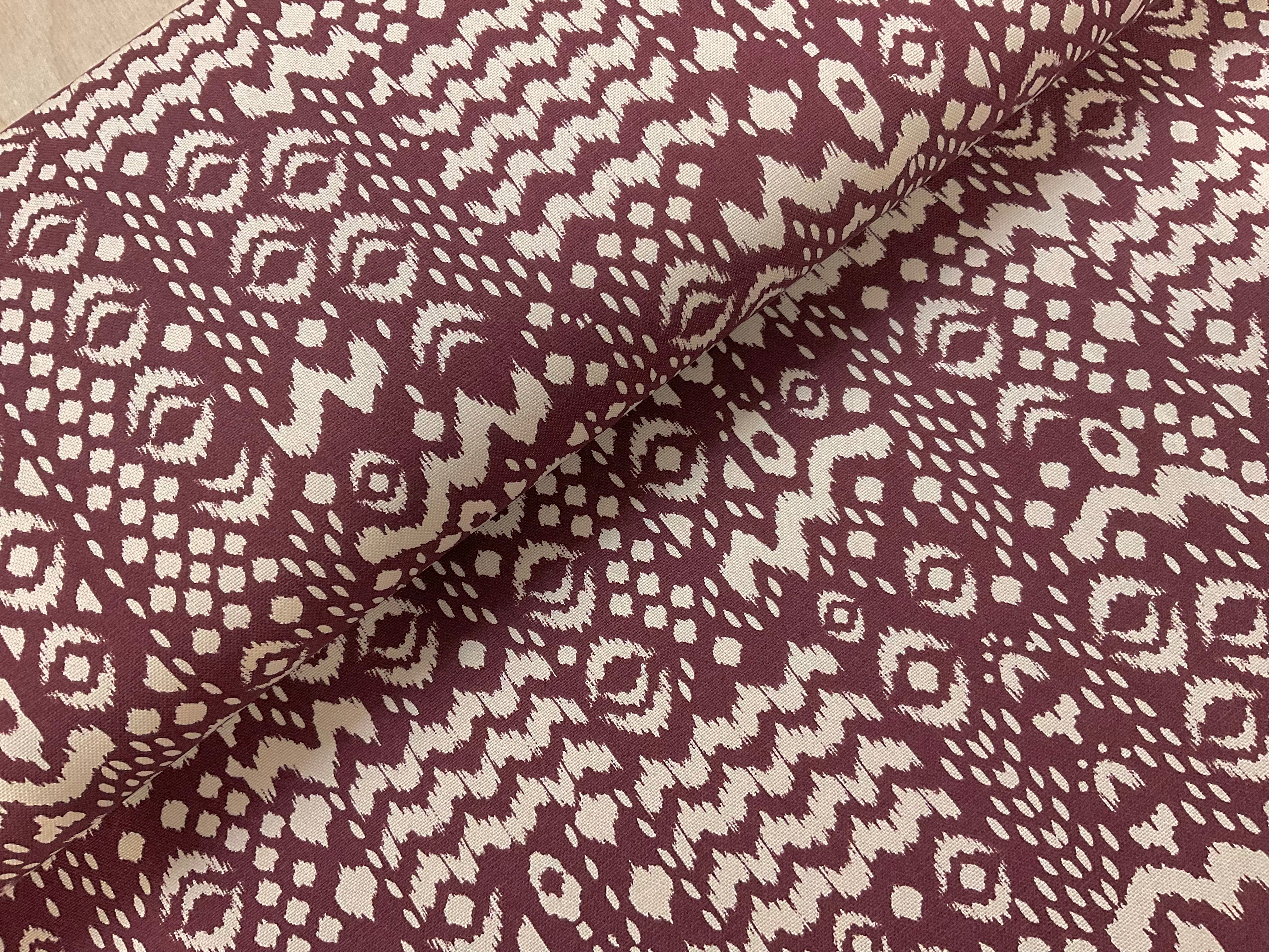 Wine Ikat Cotton Canvas