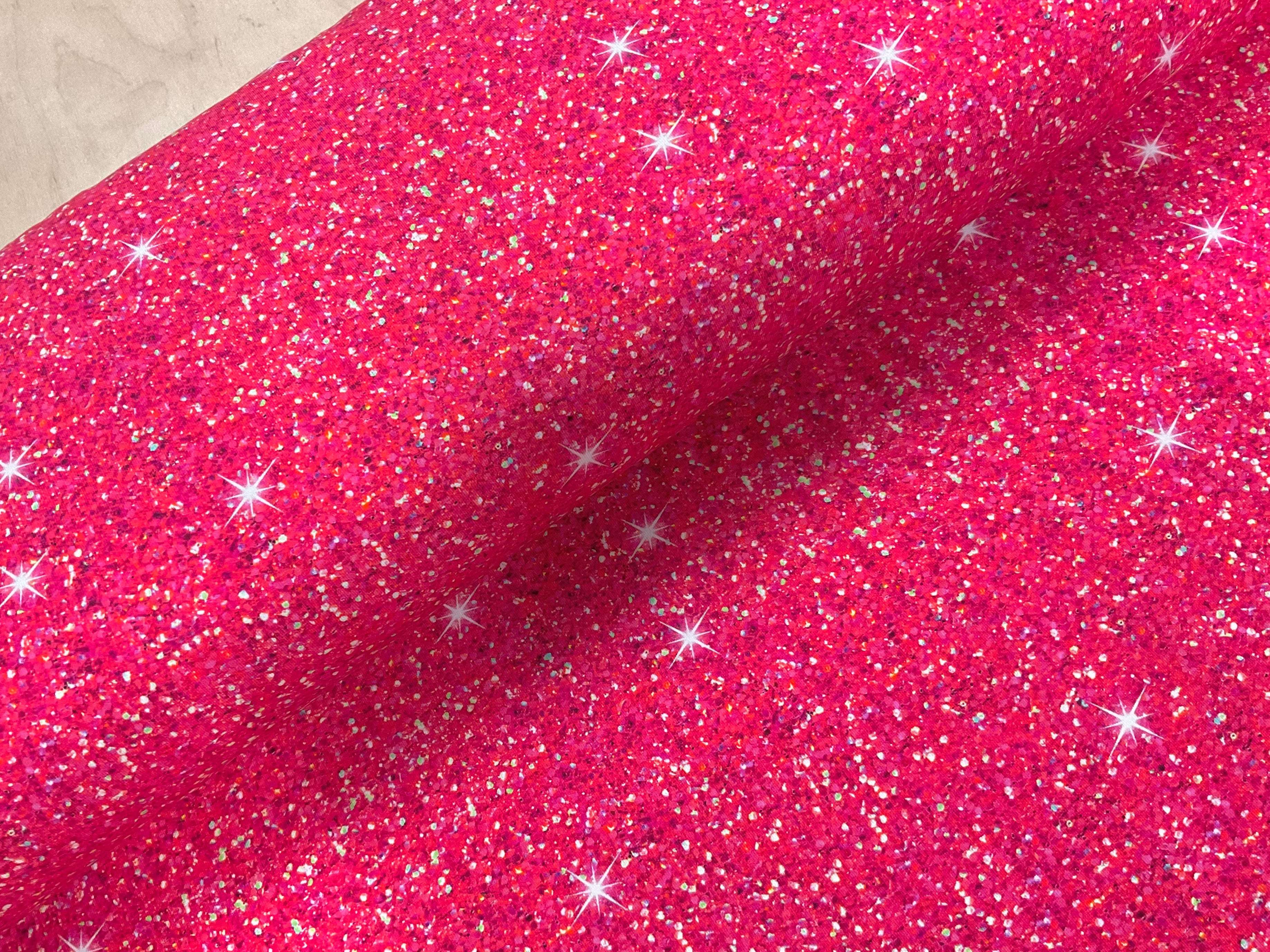 Hot Pink Glitter Cotton Jersey