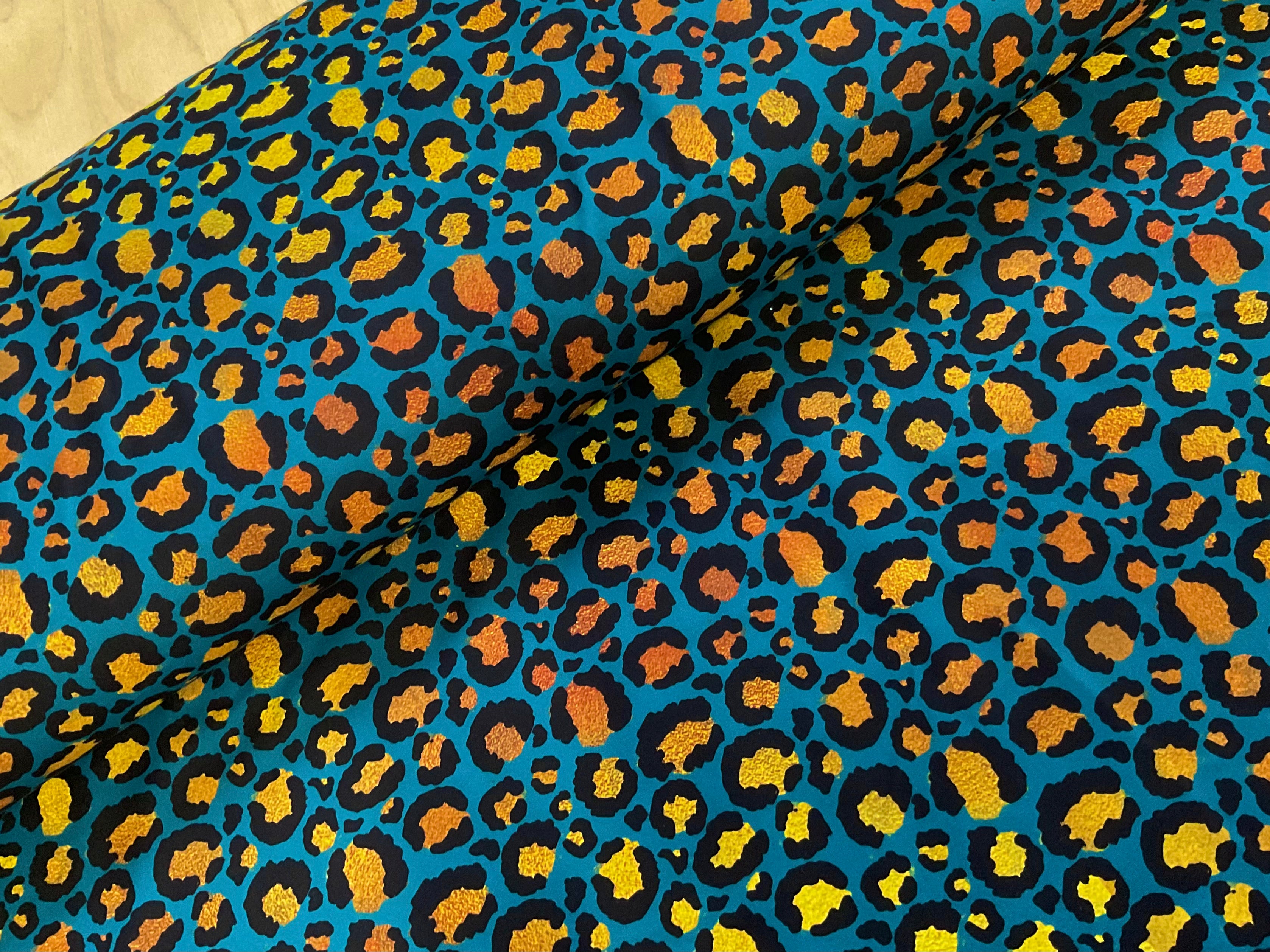 Gold Leopard Brushed Athletic Fabric