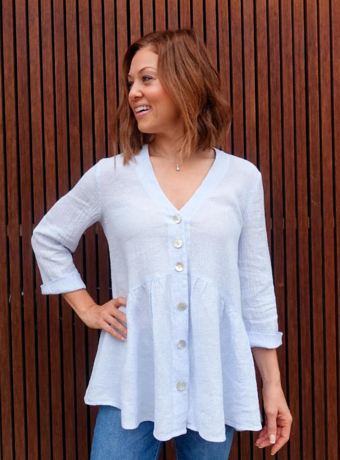 Style Arc Jules Woven Tunic Sizes 18-30
