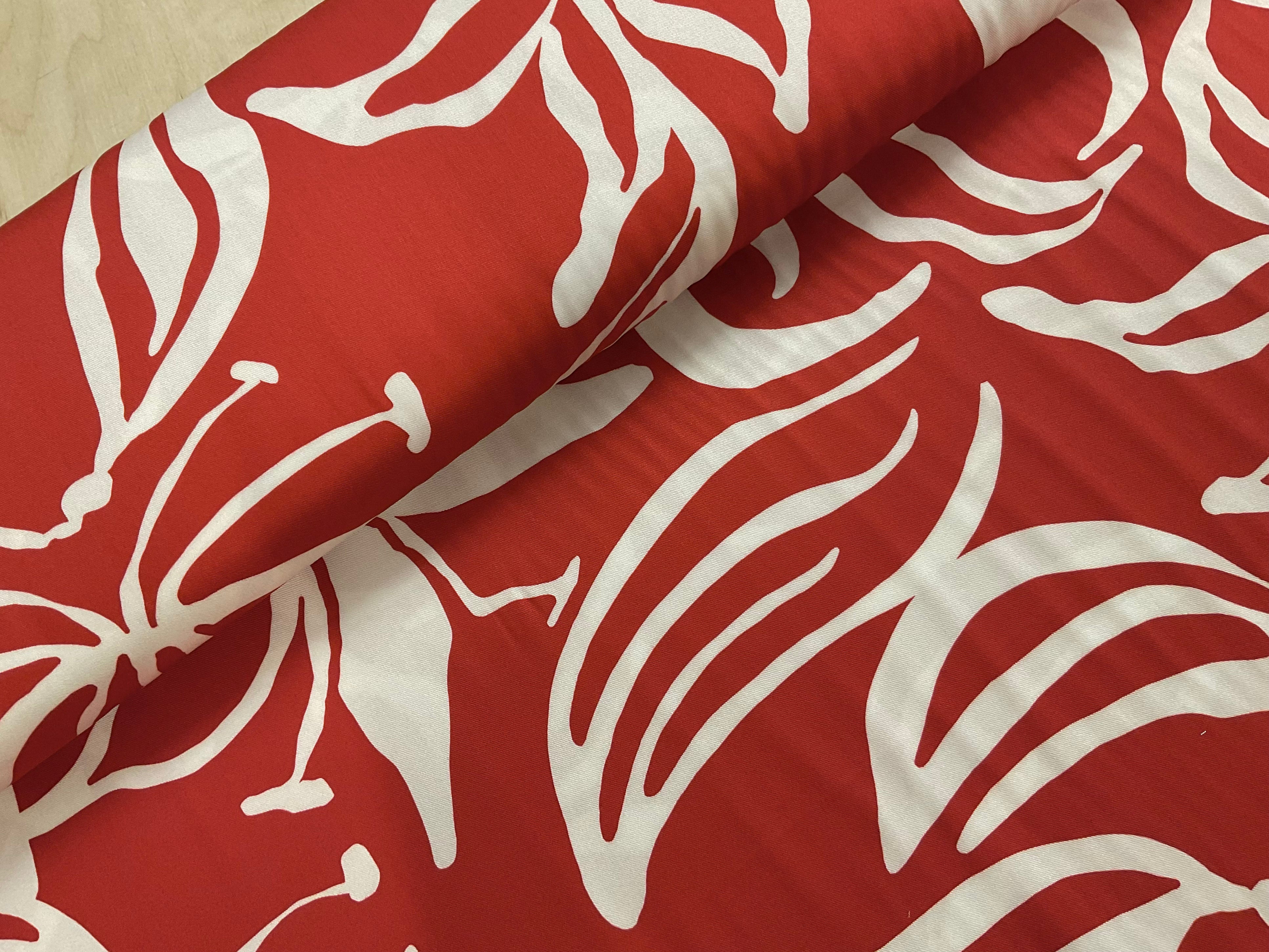 Linear Floral Viscose Twill
