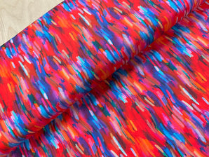 Red Marker Waves Quilting Cotton