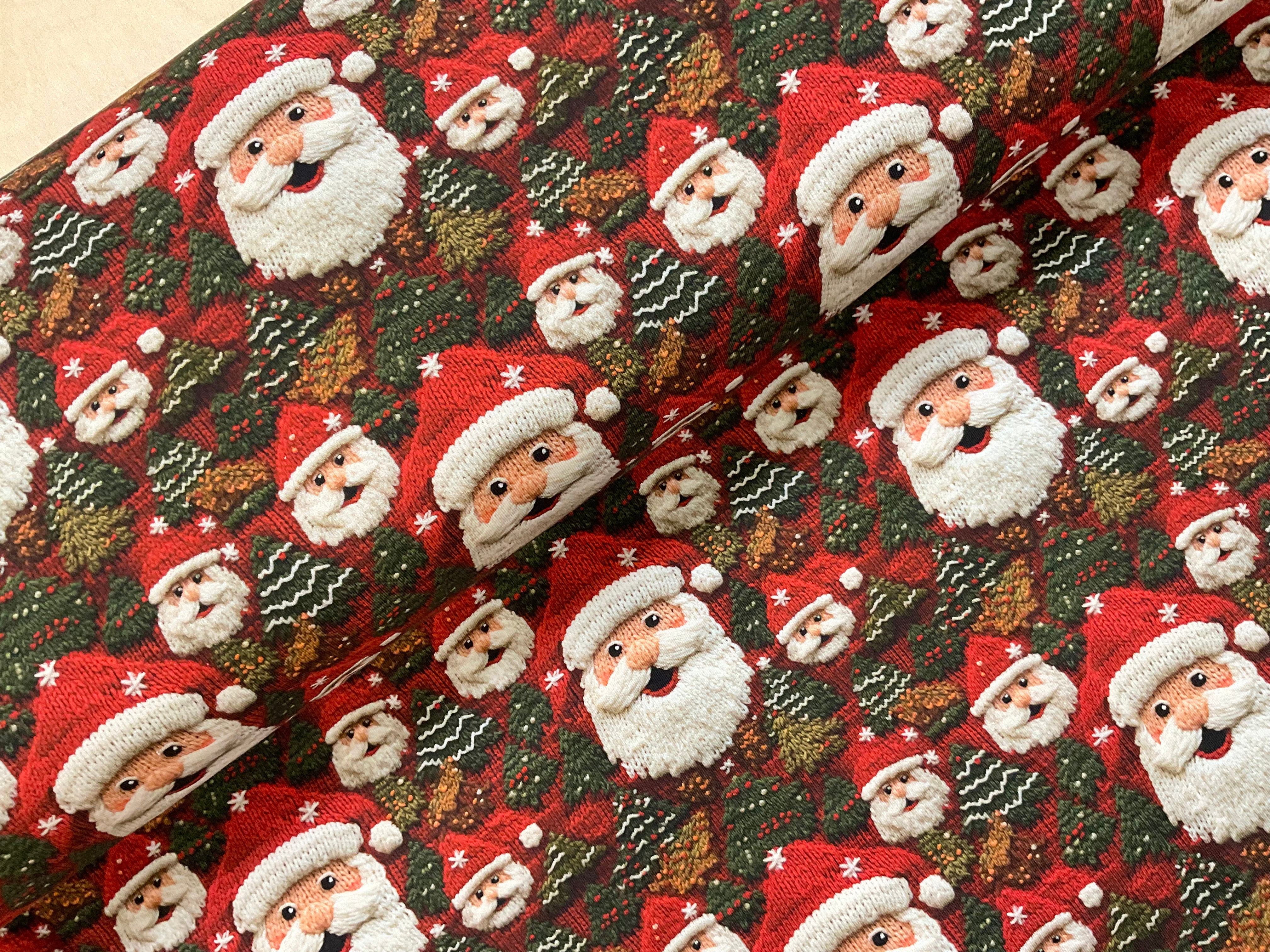 Knit Print Santa French Terry