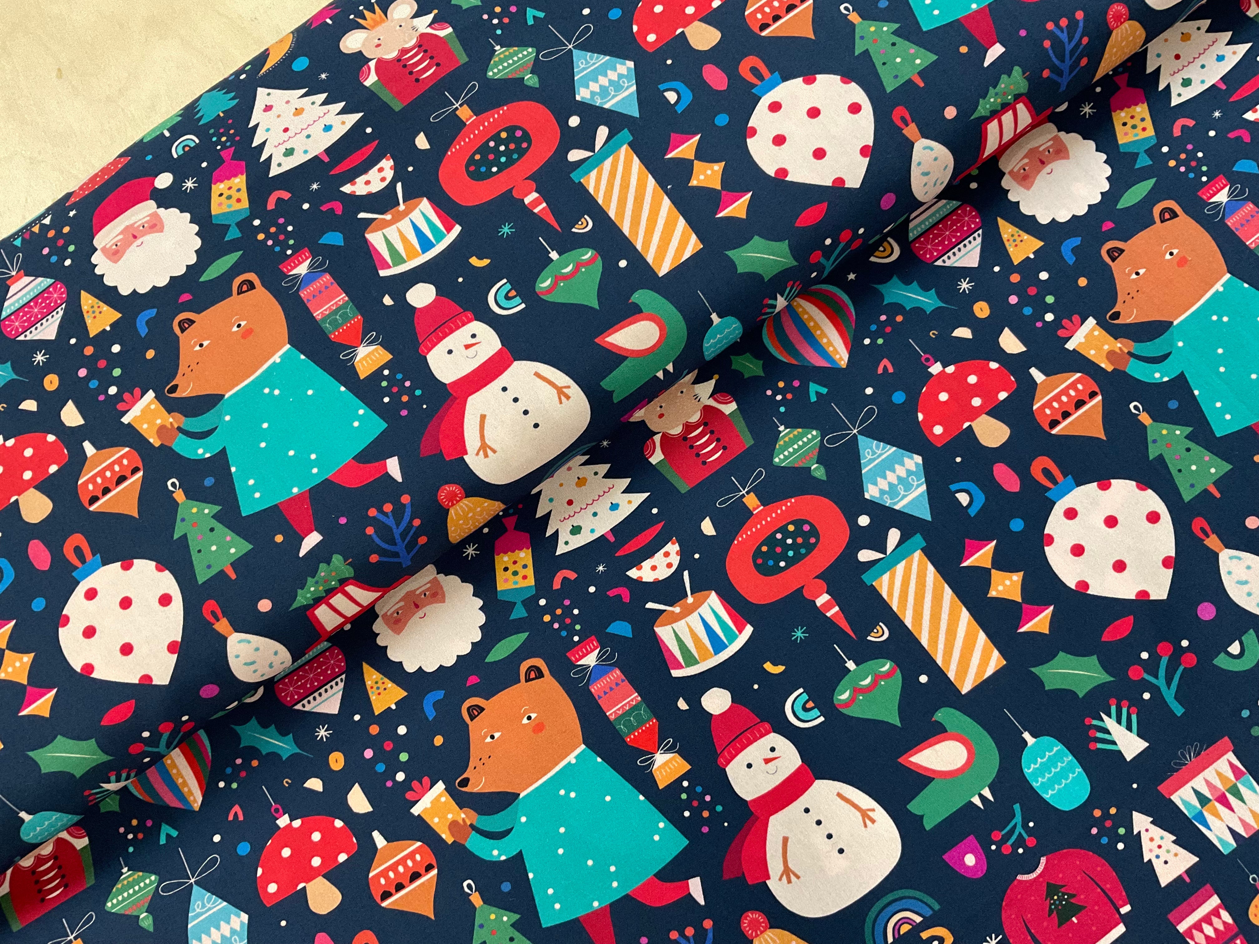 A Colourful Christmas Organic Cotton Poplin