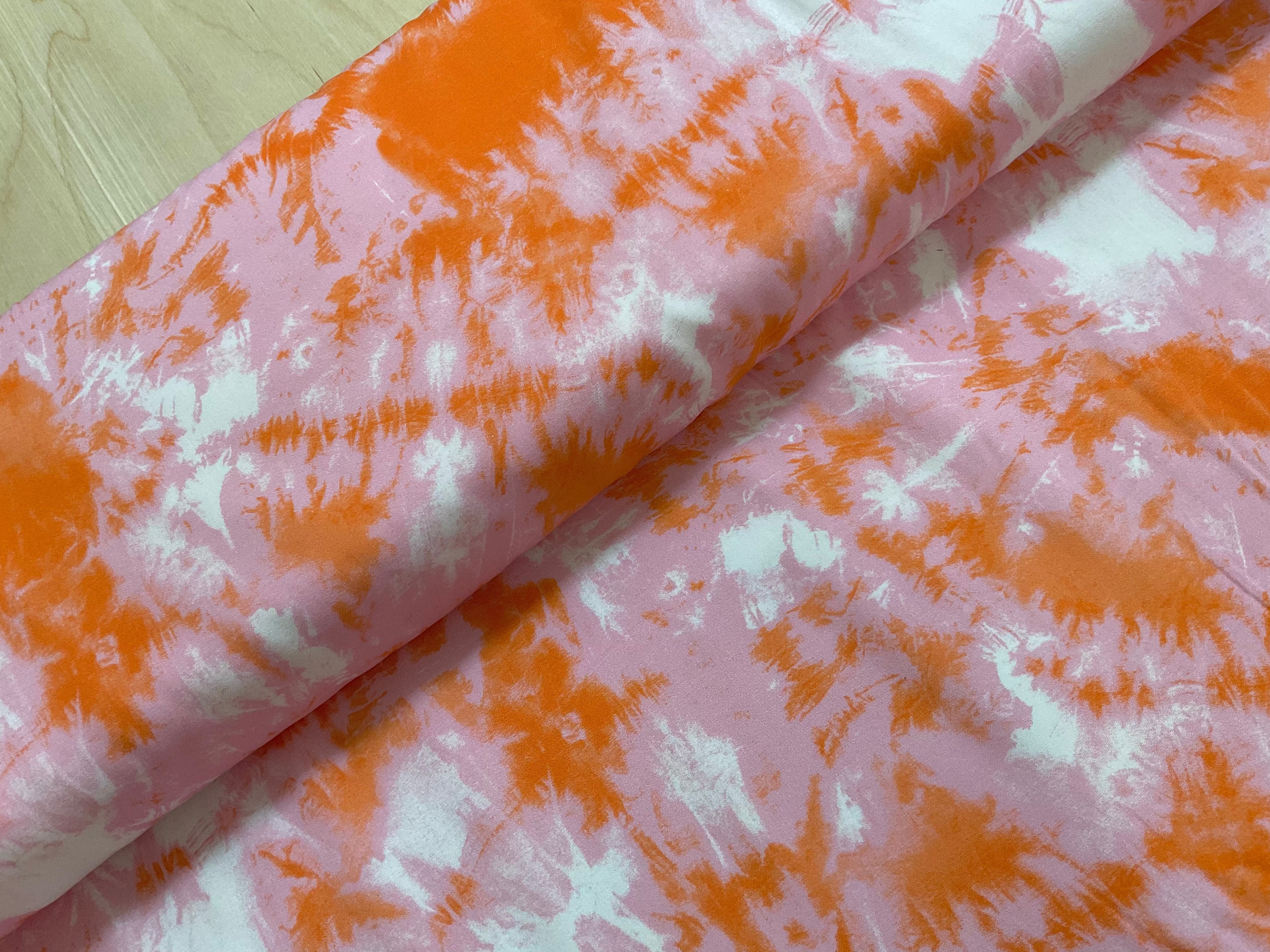 Orange and Pink Tie Dye Viscose