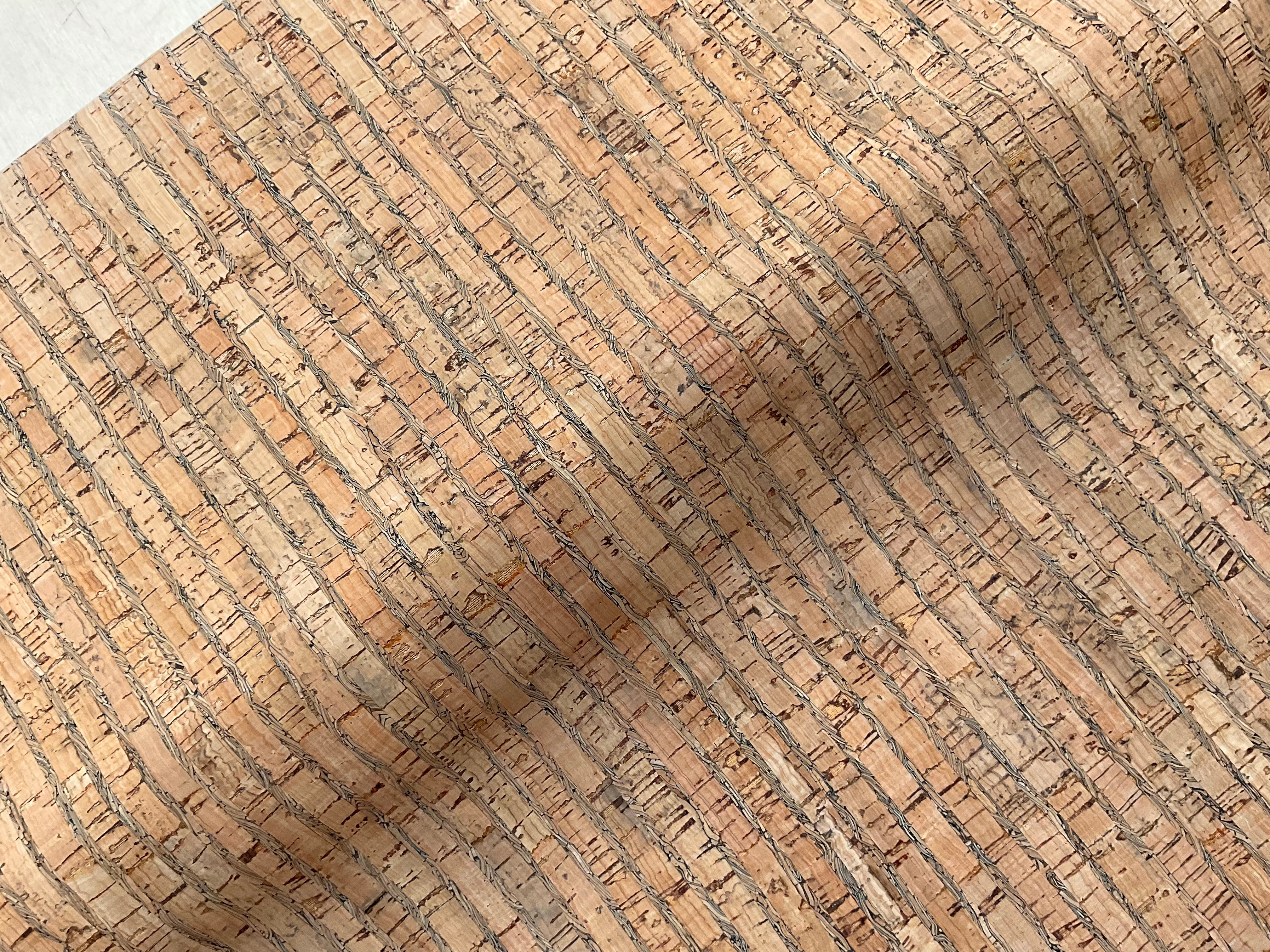 Striped Cork Leather fabric