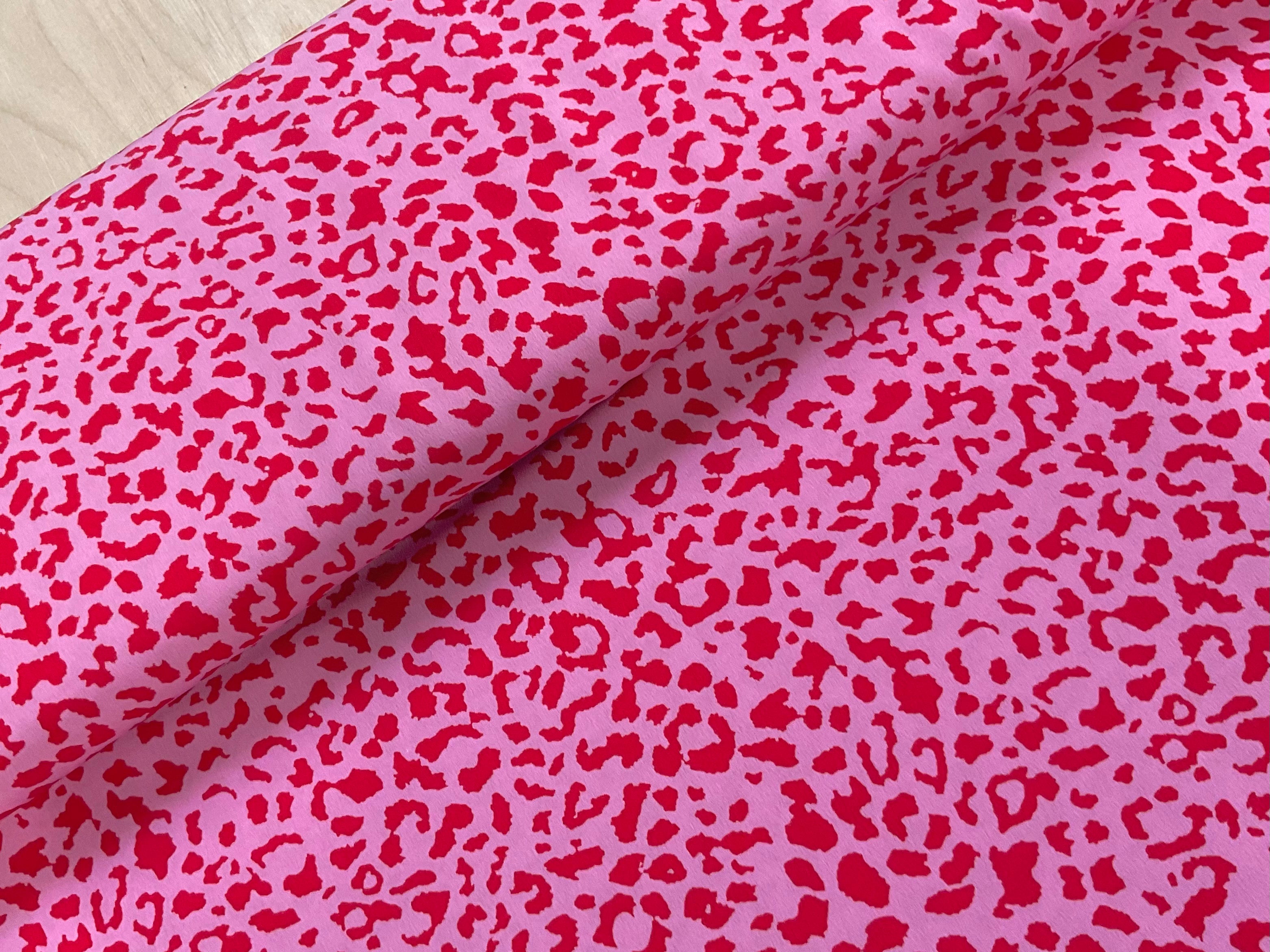 Red and Pink Animal Print Crepe