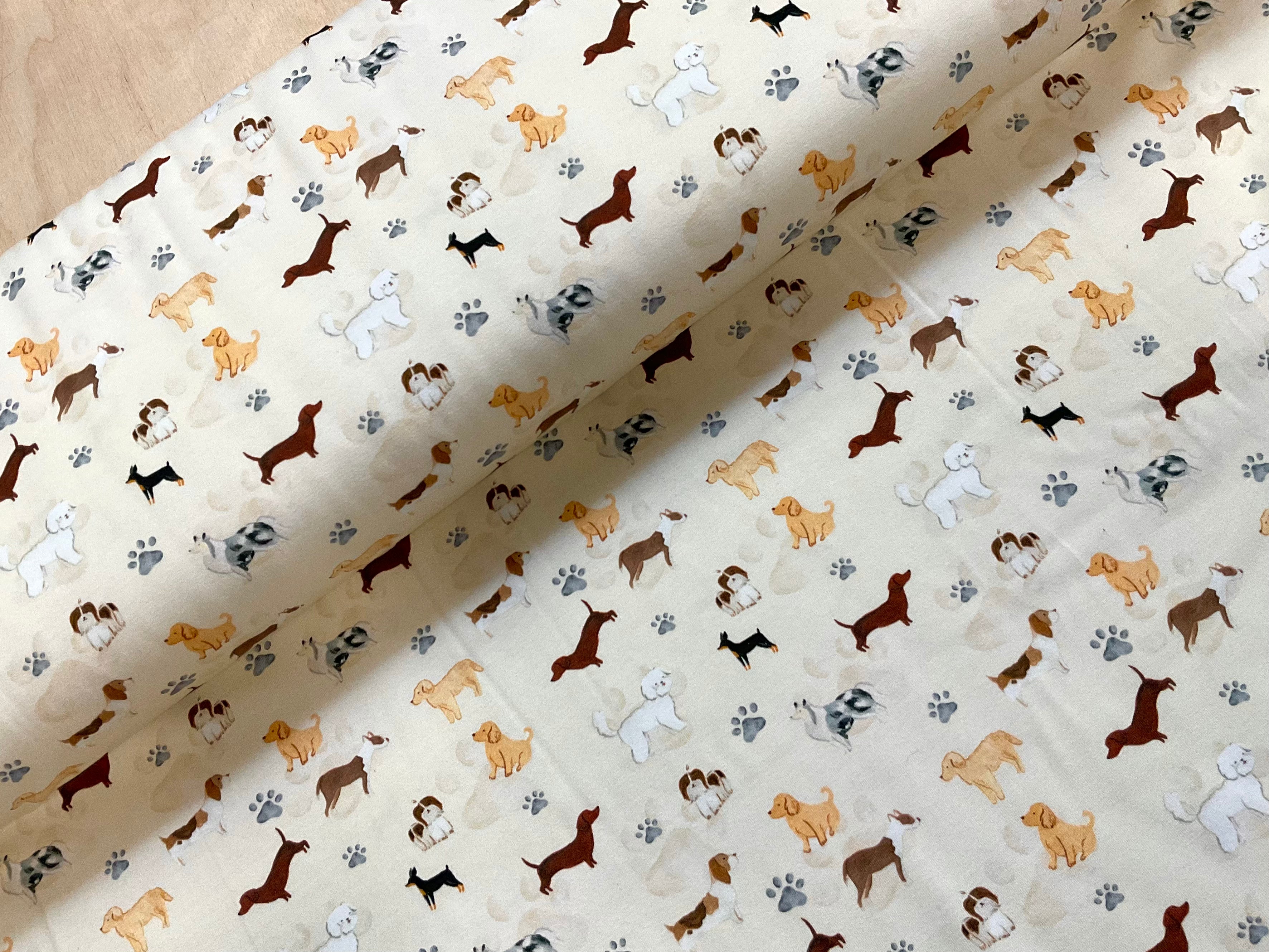 Puppy Parade Cotton Jersey Fabric