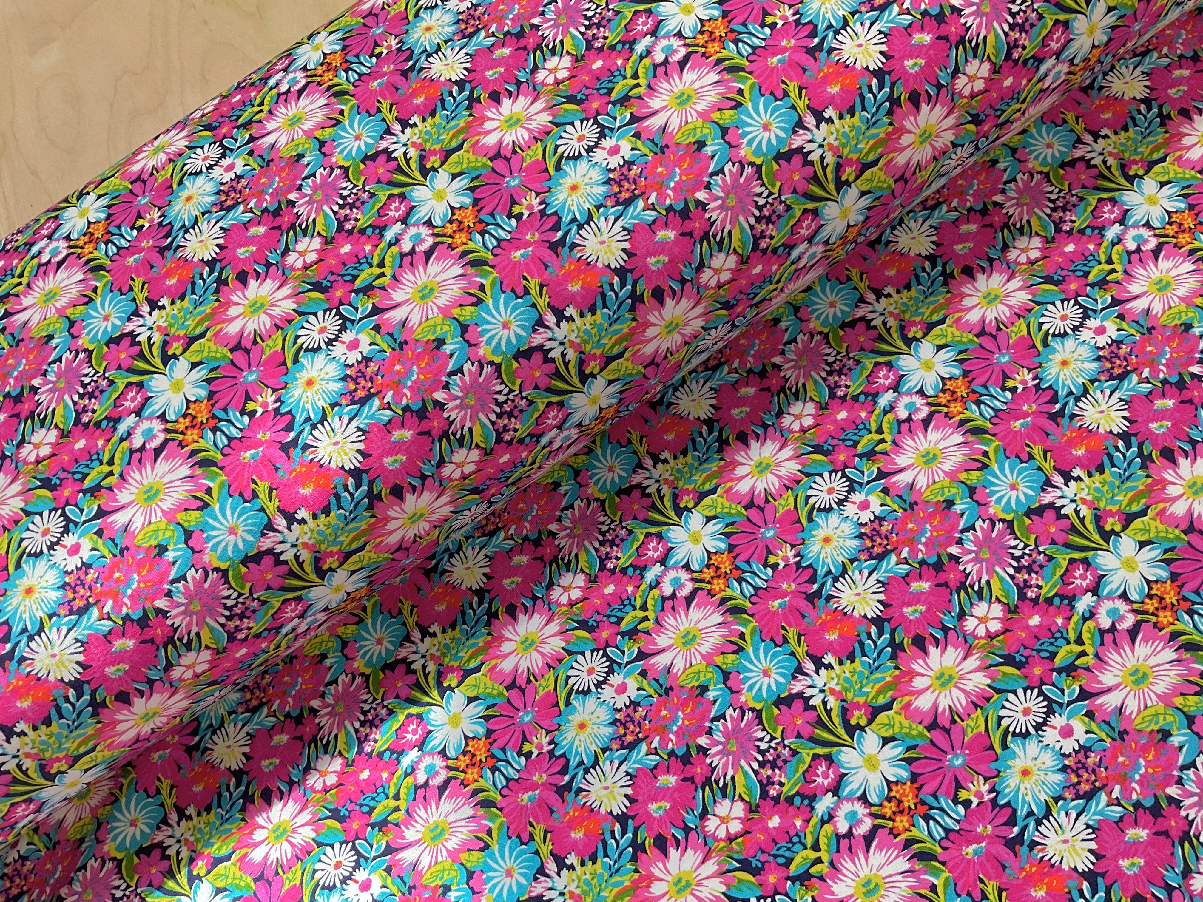 Summer Dayz Floral Fuchsia Jersey