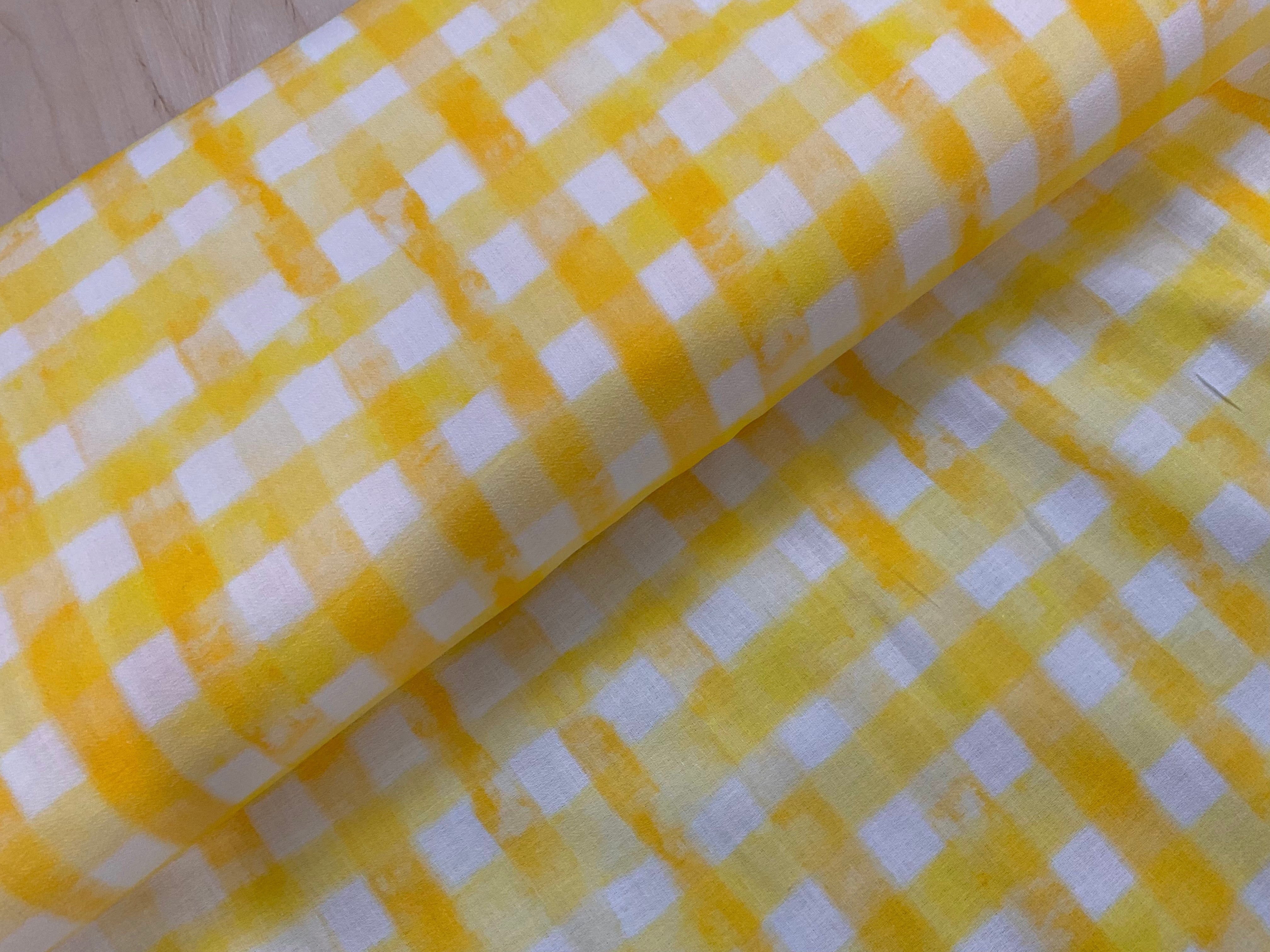 Painted Gingham Cotton Linen Blend