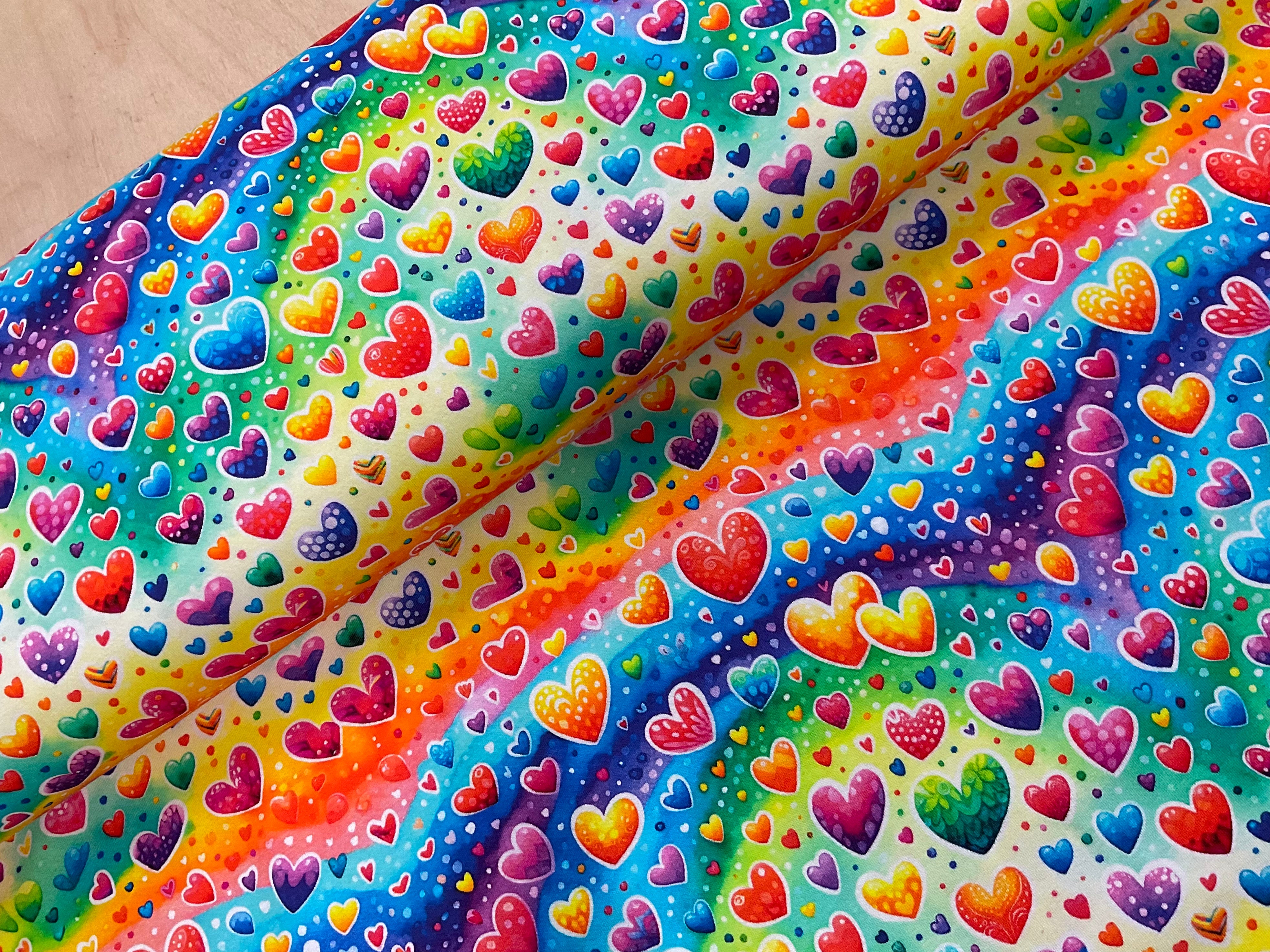 Dreamy Doodle Hearts Cotton Jersey