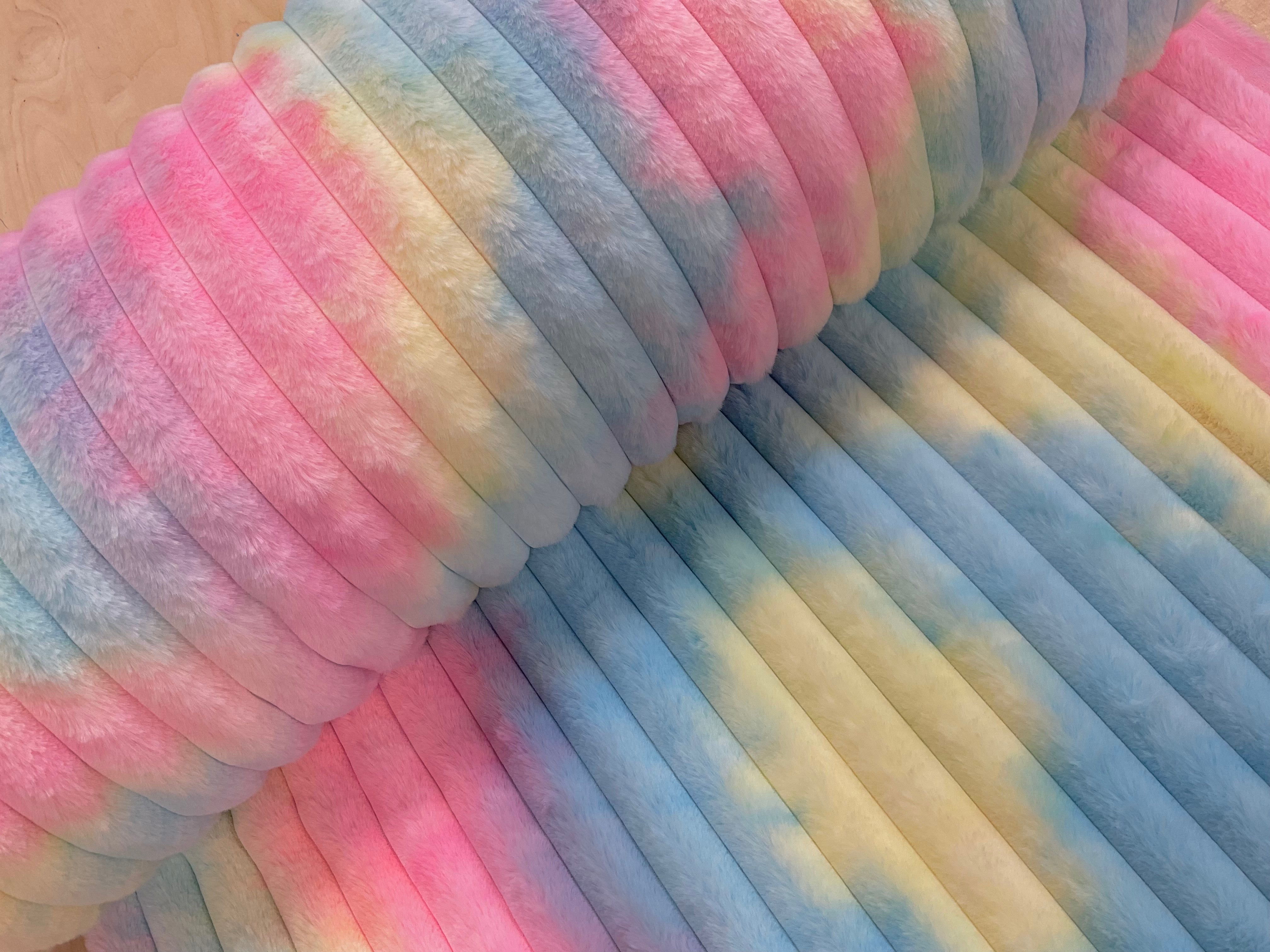 Pastel Tie Dye Single Sided Ribbed Fleece