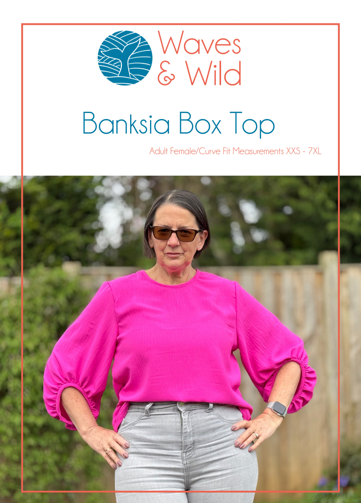 Banksia Box Top Waves and Wilds Paper Pattern