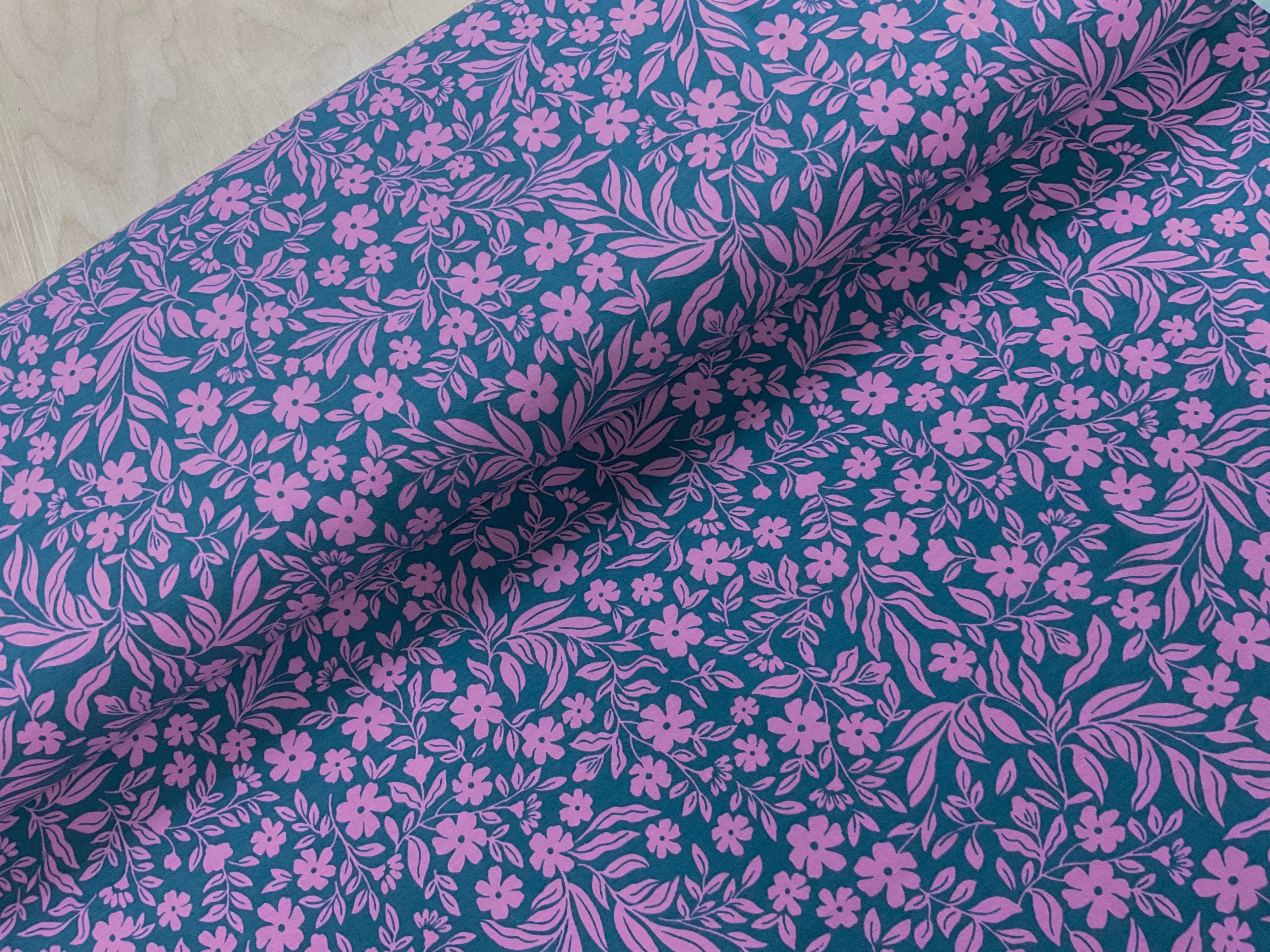 Dusk Garden Cotton Jersey Fabric