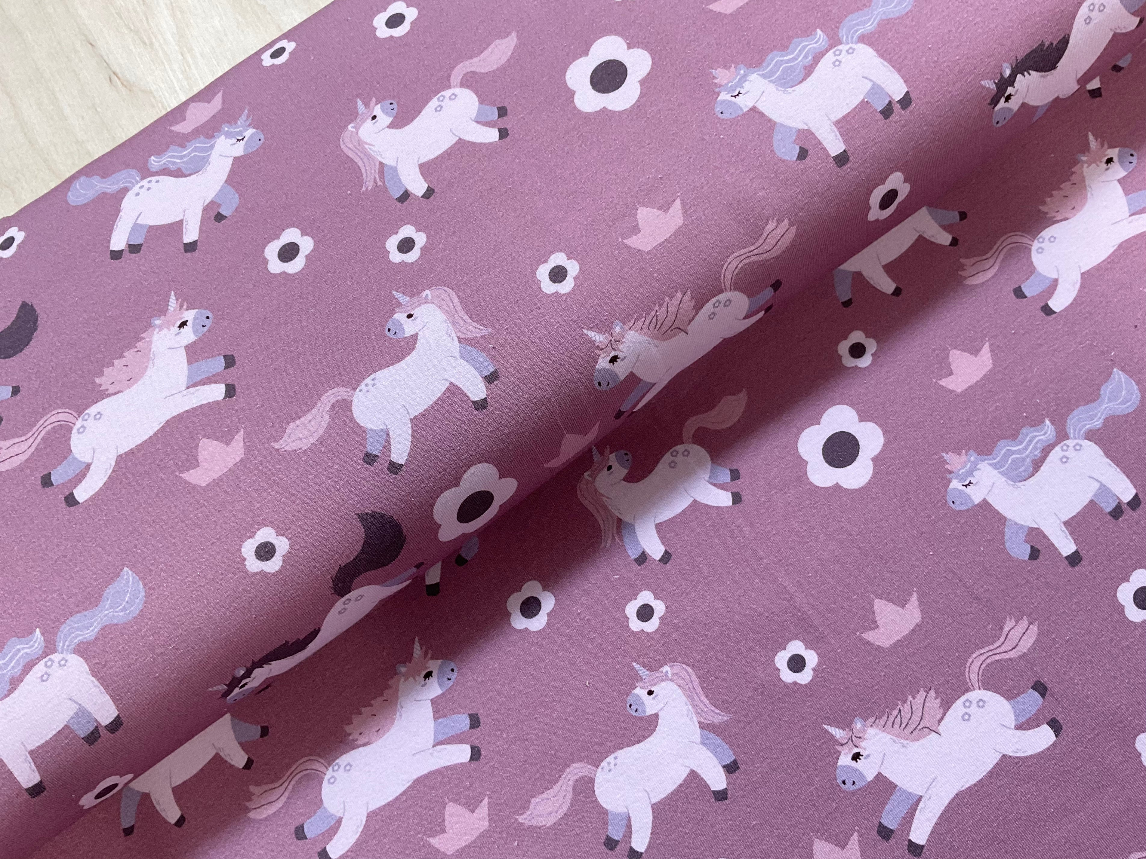 Unicorns and Crowns Cotton Jersey Fabric