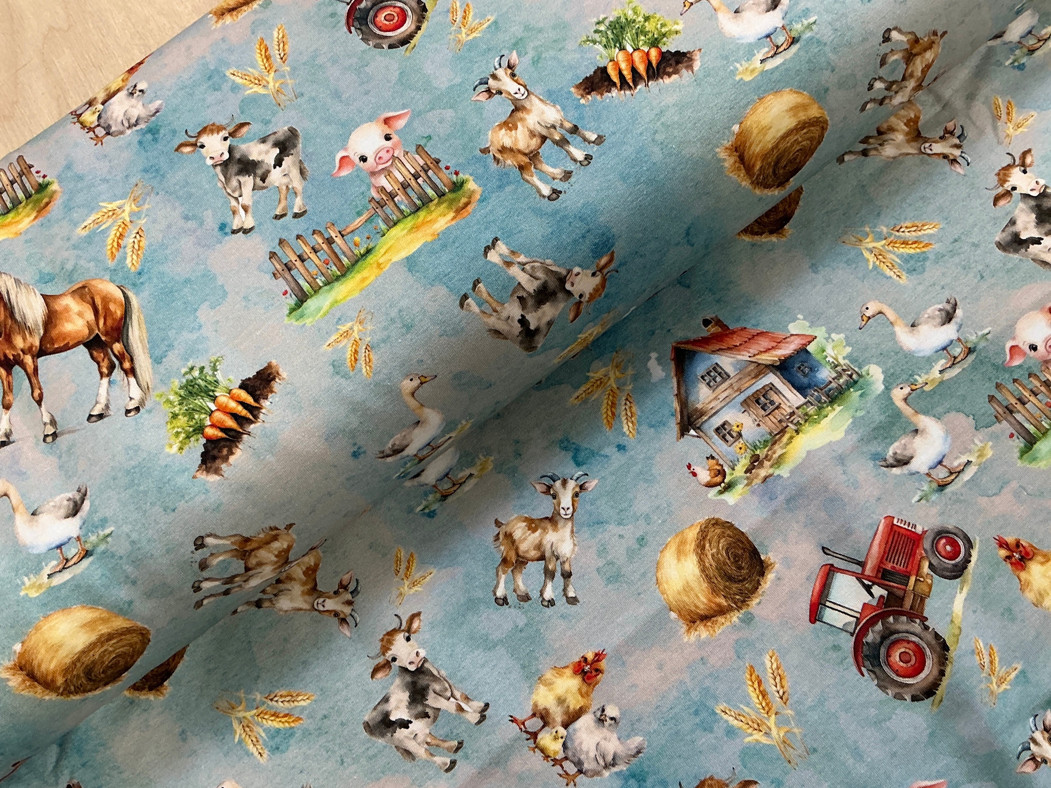 Farm Days Cotton Jersey Fabric