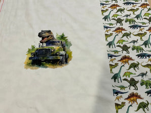 Dinosaur Adventure Cotton Jersey T-shirt Panel