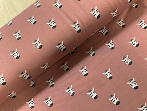 Zebra Heads Dusty Rouge Alpine Fleece