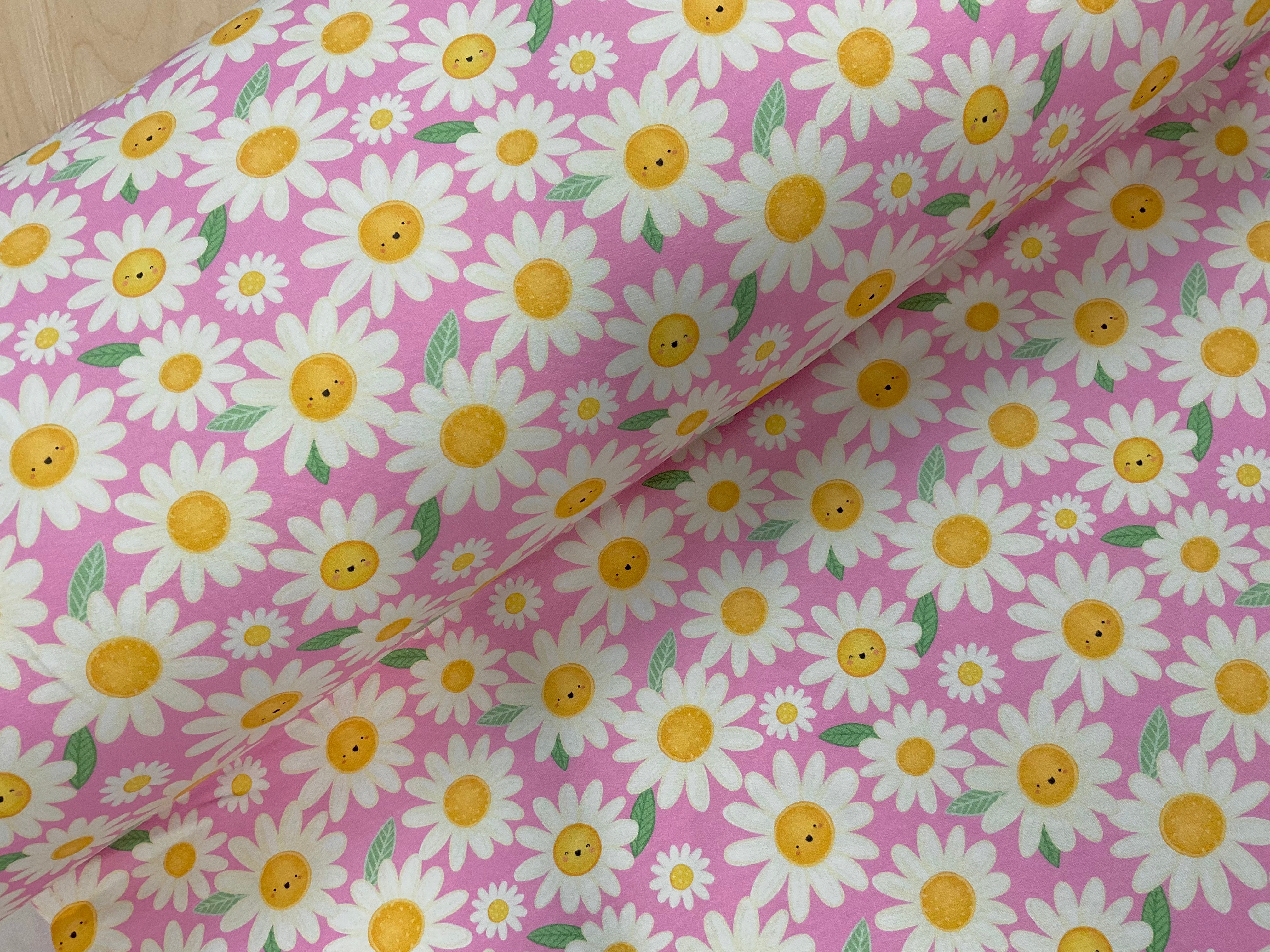 Pink Daisies French Terry