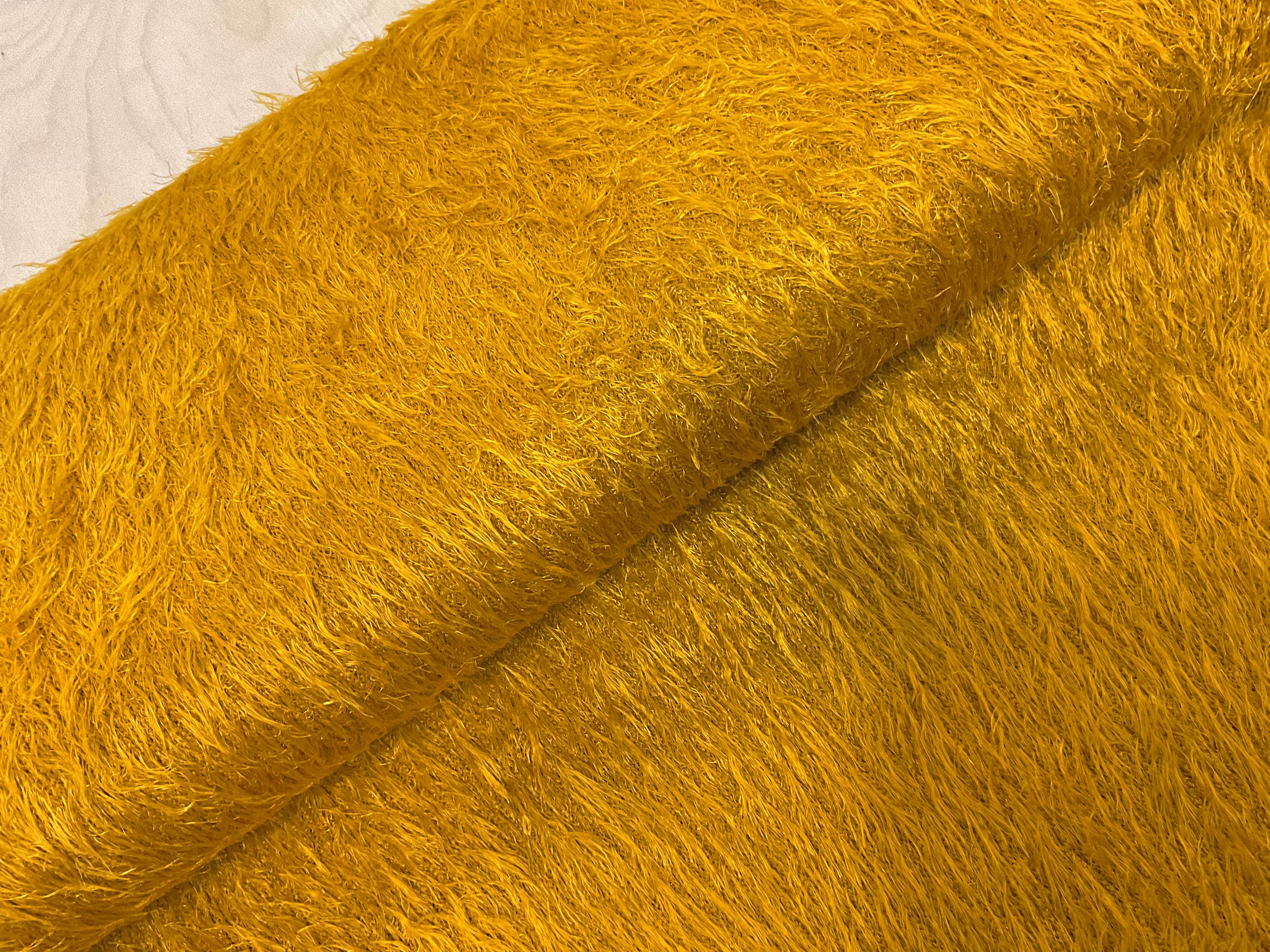 STOCKROOM CLEARANCE - Mustard Woolly Mammoth Faux Fur