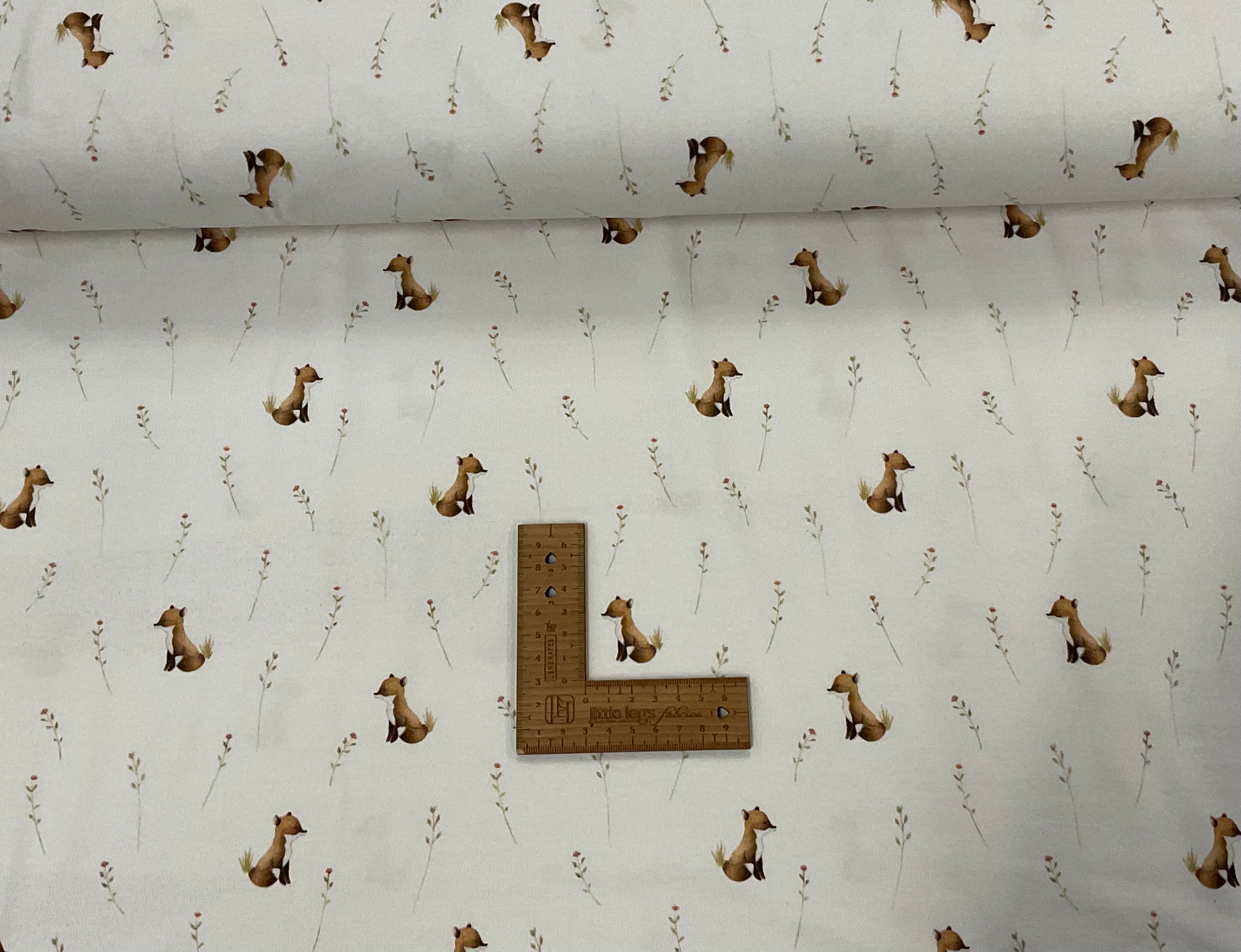 FLAWED Organic Little Fox Cotton Jersey Fabric