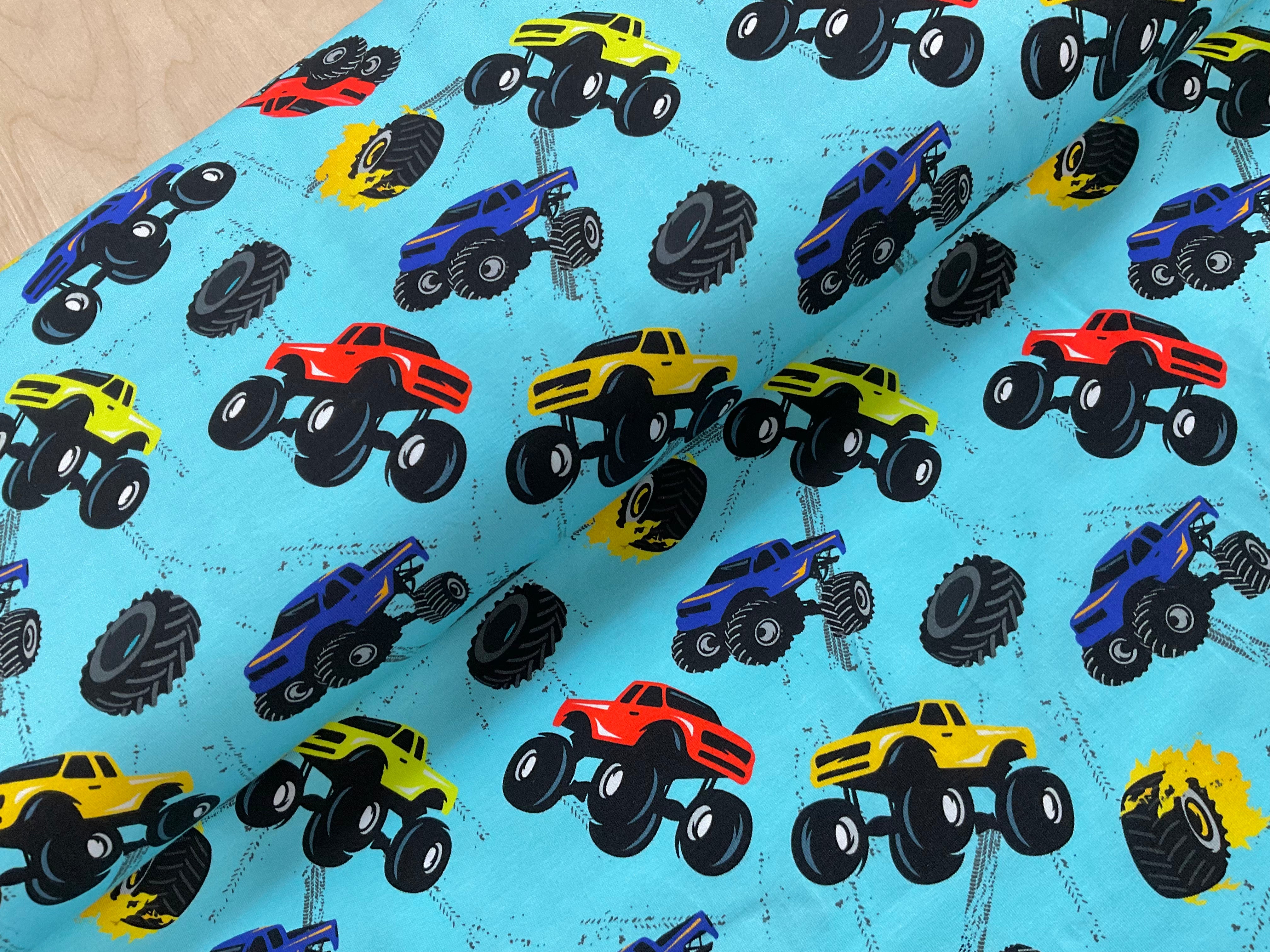 Wheels on Fire Cotton Jersey Fabric