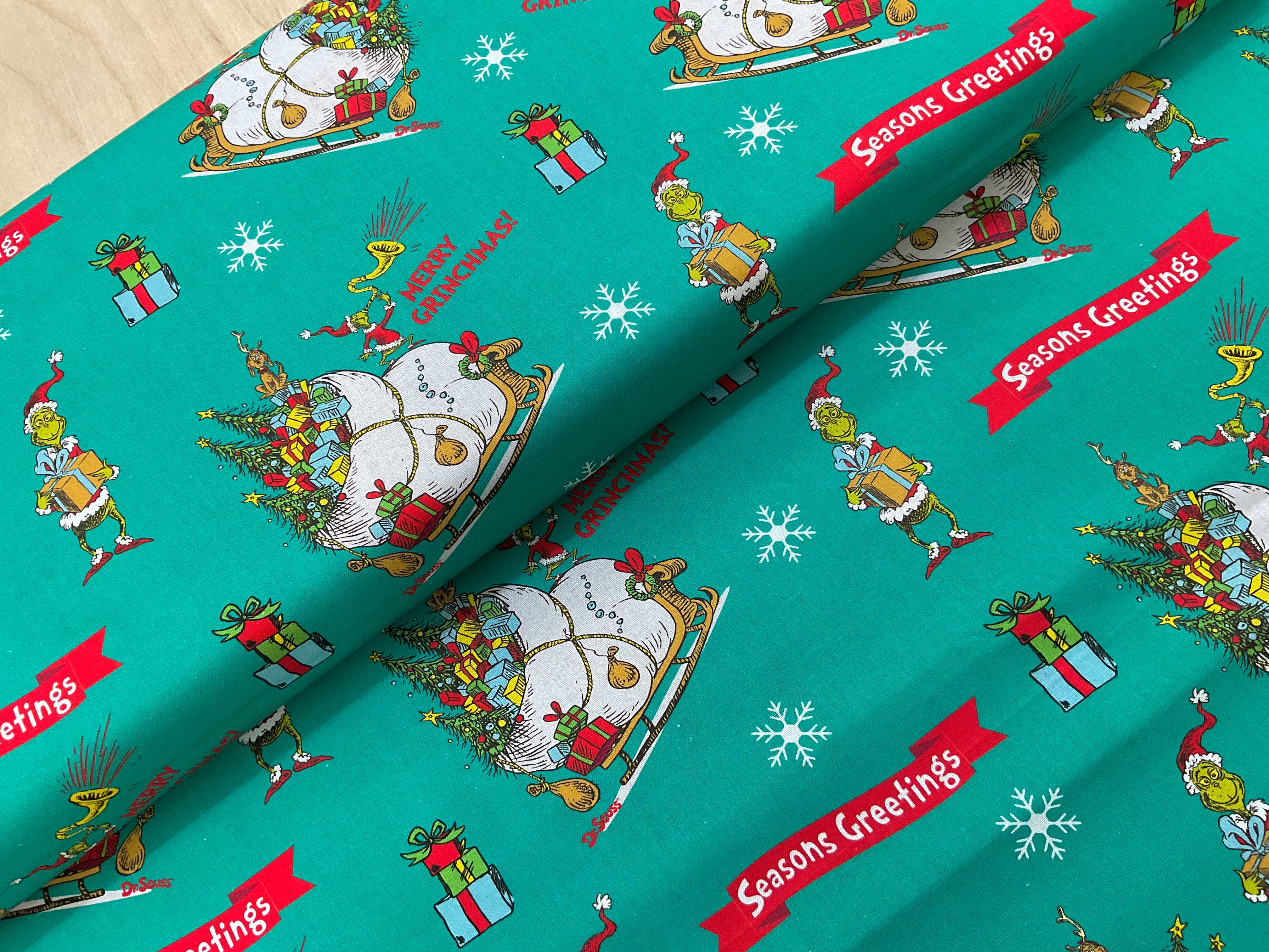 Seasons Greetings Mr Grinch Cotton