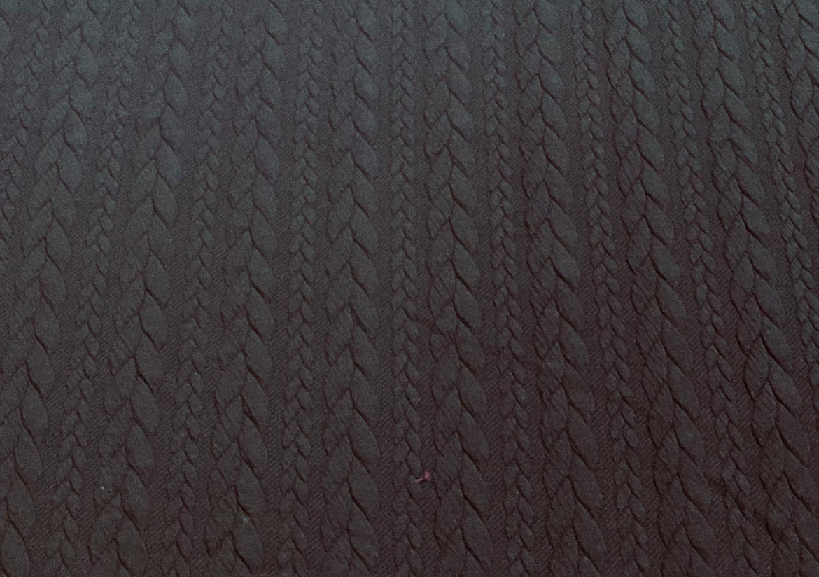 REMNANT  - 70cm X 1.45m Black cable knit jersey