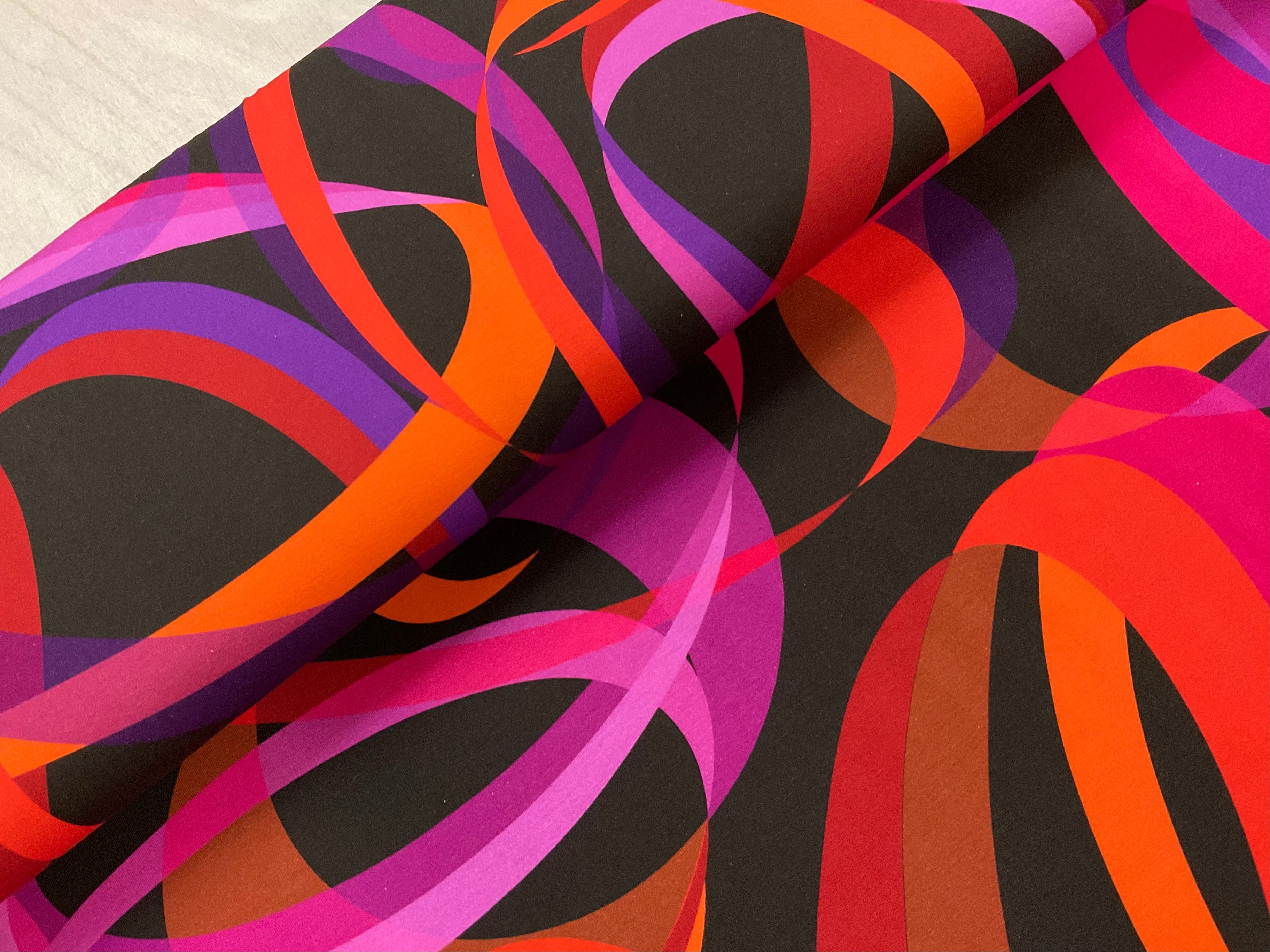 Vibrant Ribbons Cotton Jersey