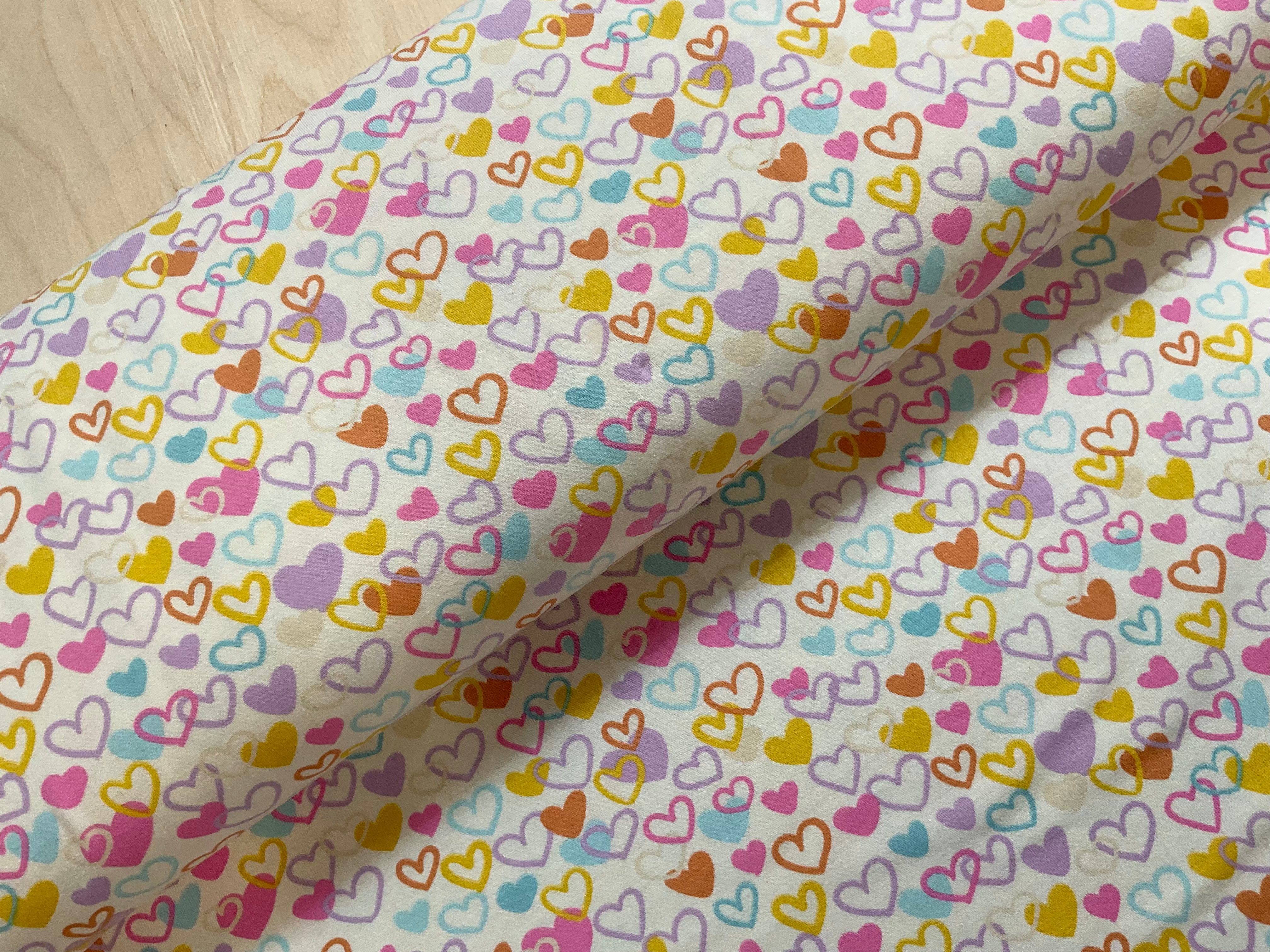 Summer Hearts Cotton Jersey Fabric