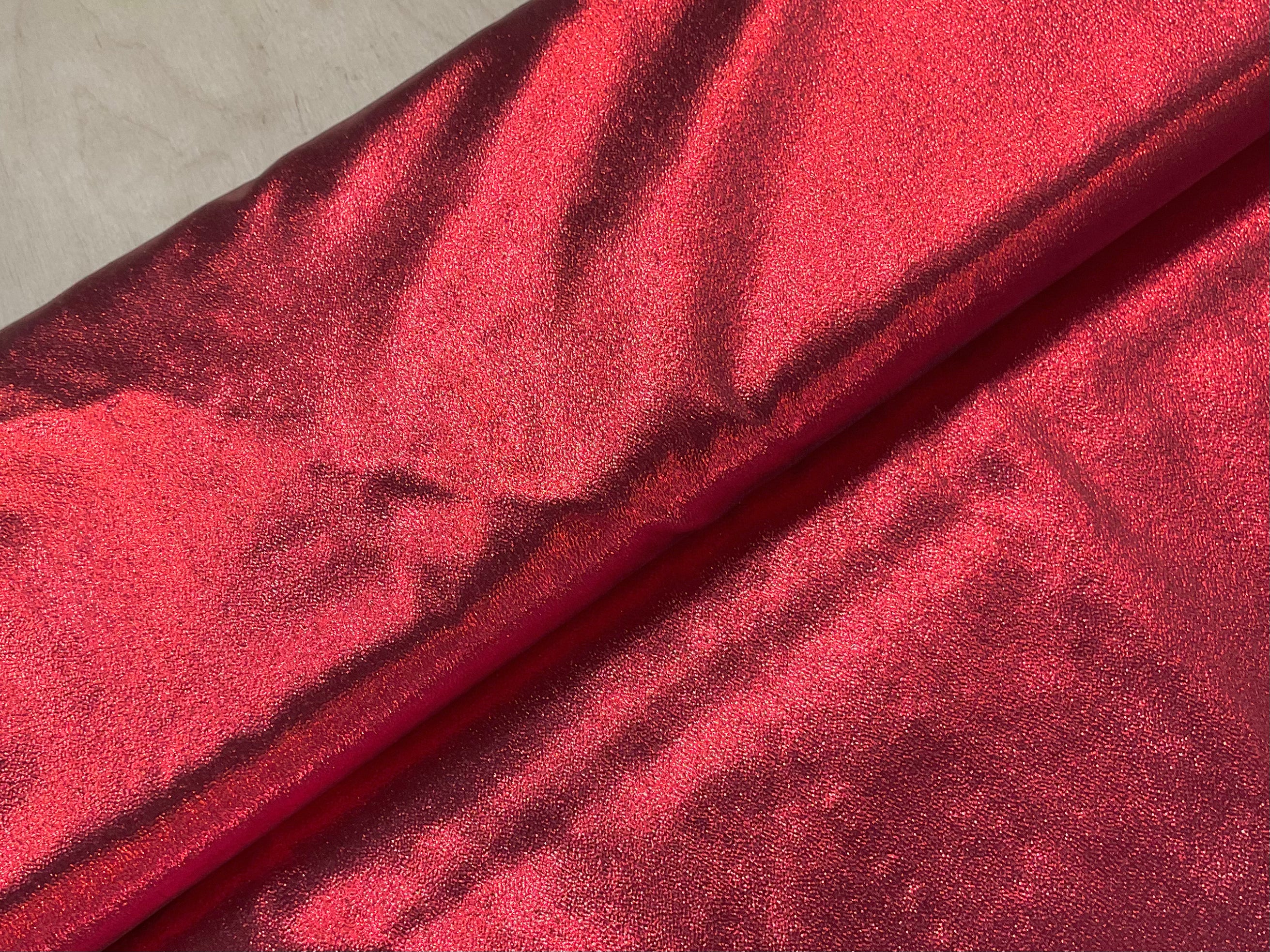 STOCKROOM CLEARANCE - Red Metallic Nylon Paper Lame