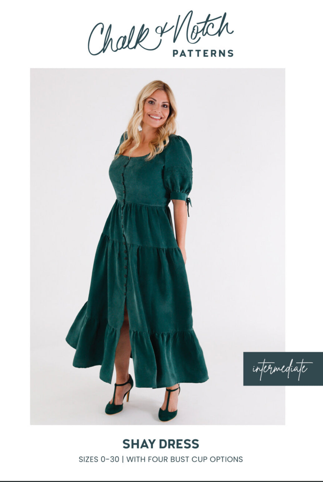 Chalk and Notch Shay Dress Paper Sewing Pattern (Sizes 0-30)