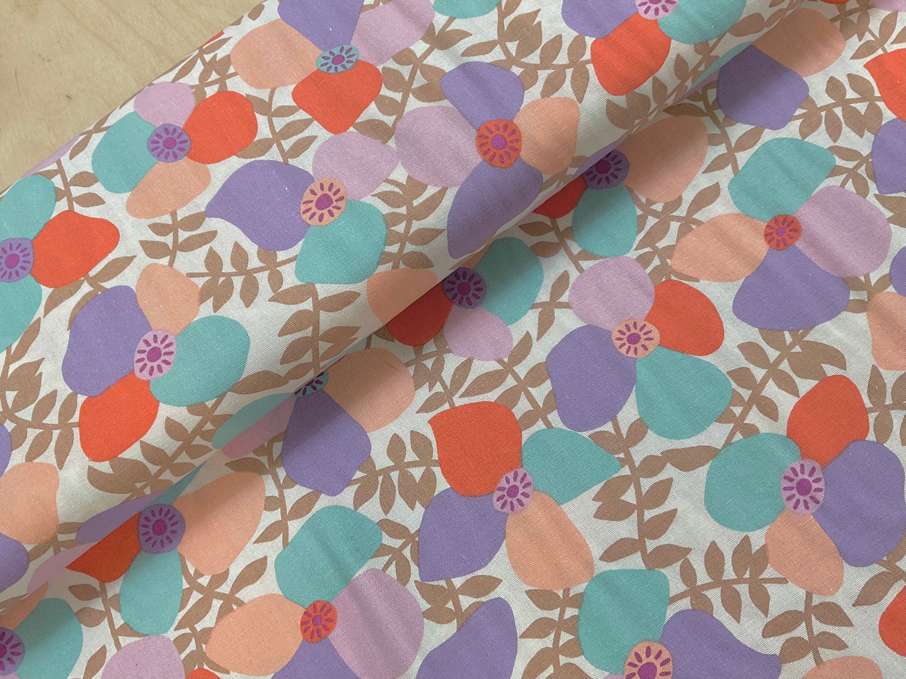 Nerida Hansen Pastel Poppies Linen Blend
