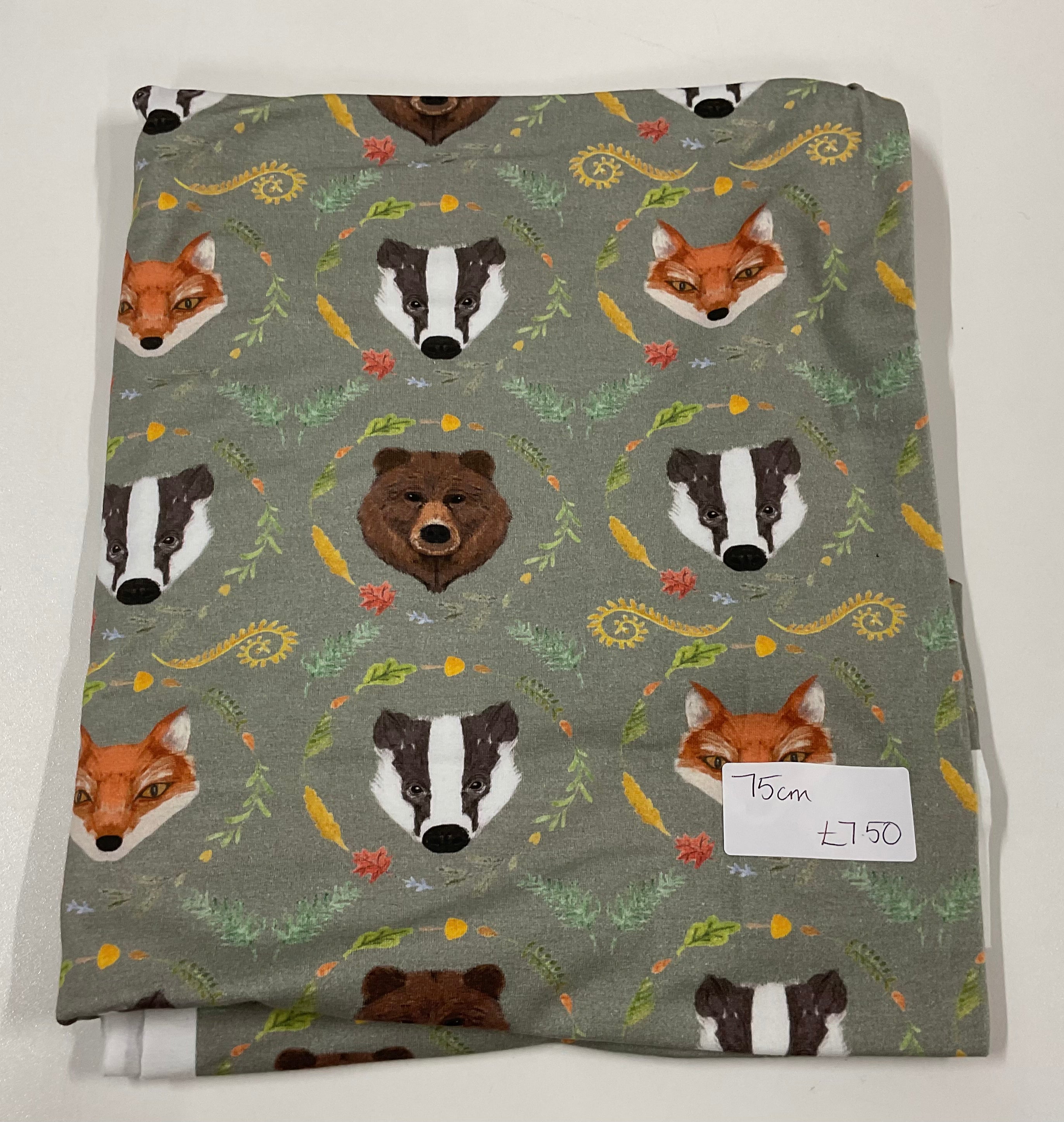 REMNANT  - 75cm woodland animals organic jersey