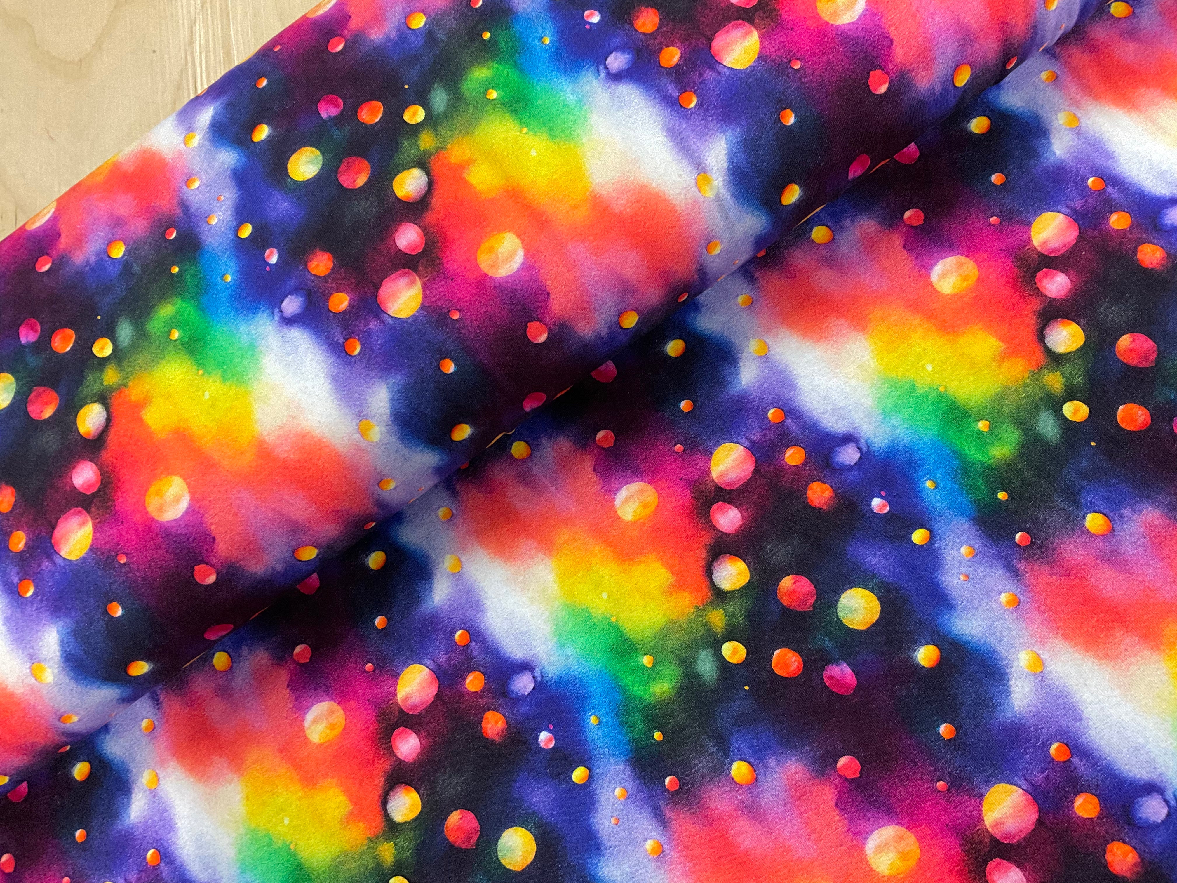 Rainbow Bubbles Cotton Jersey