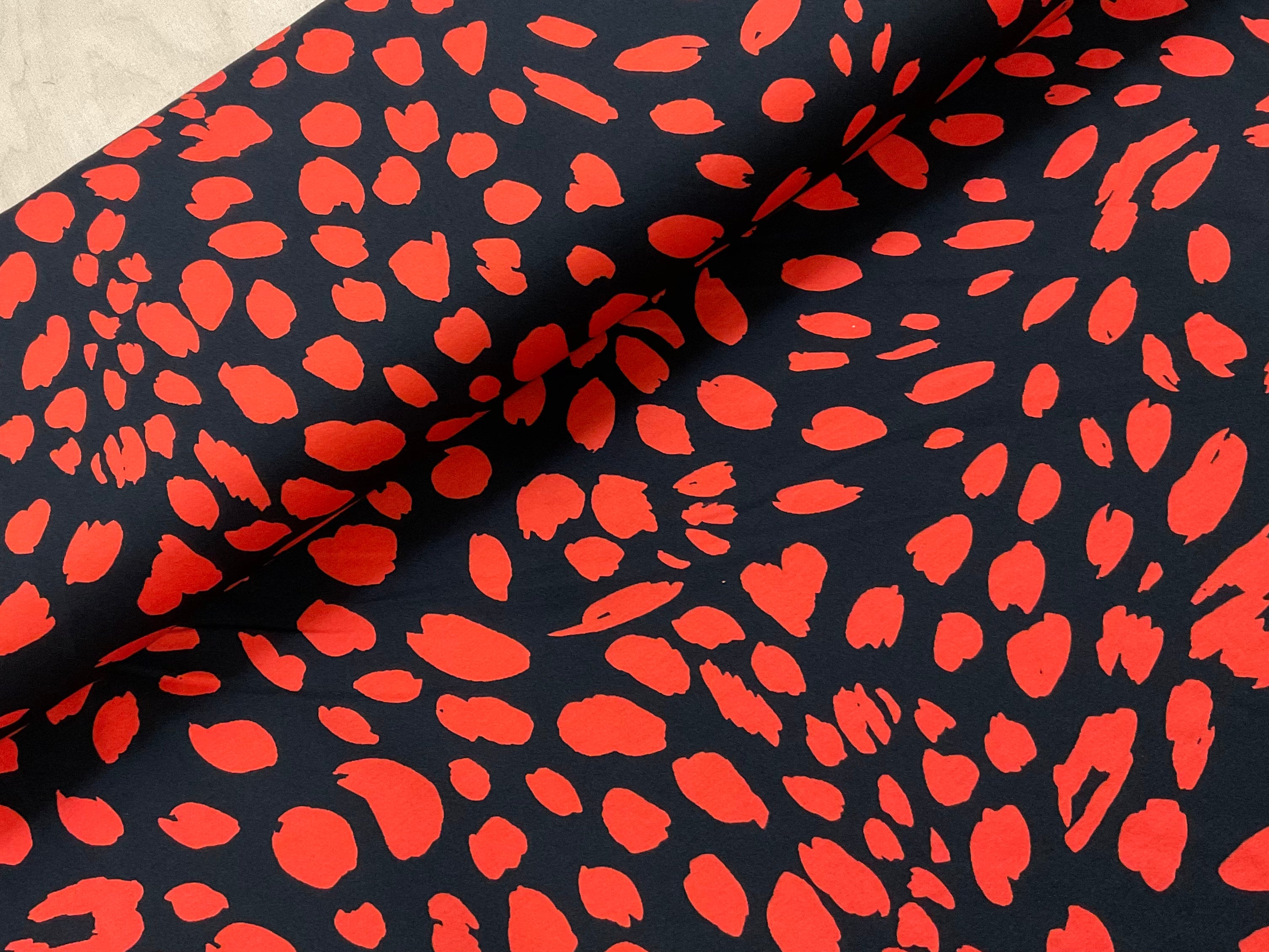 Red and Black Print Ponte Roma