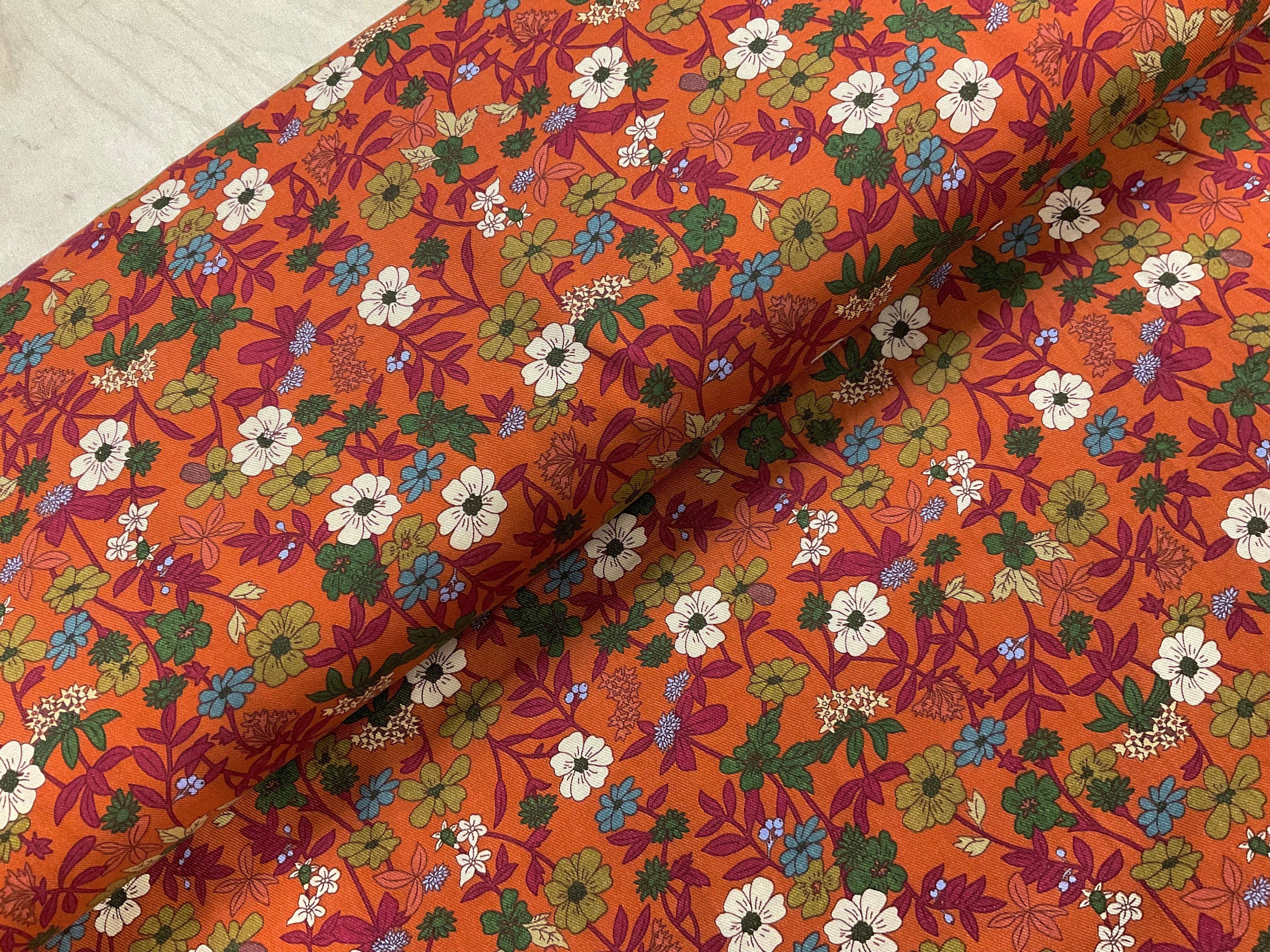 Autumn Floral Viscose Twill