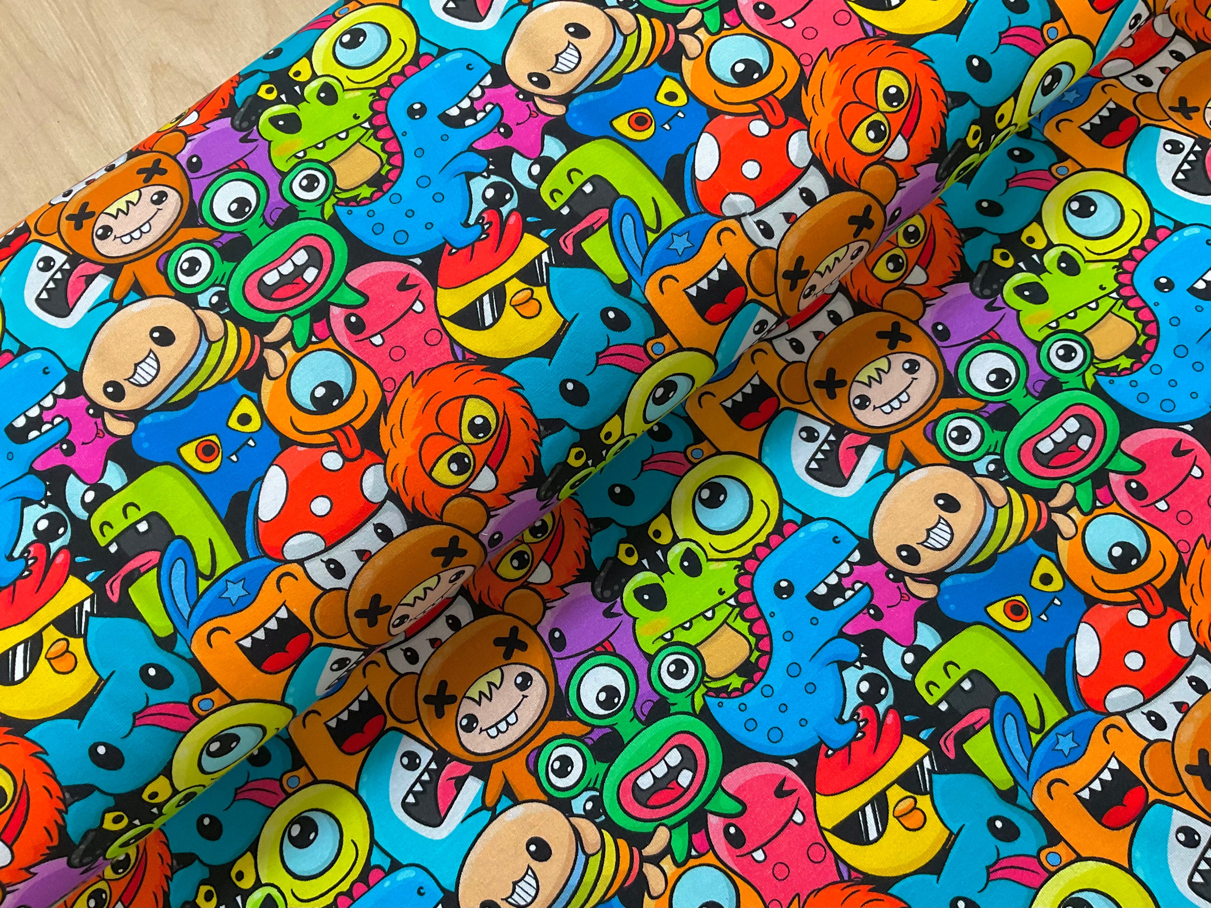 Little Monsters Cotton Jersey Fabric
