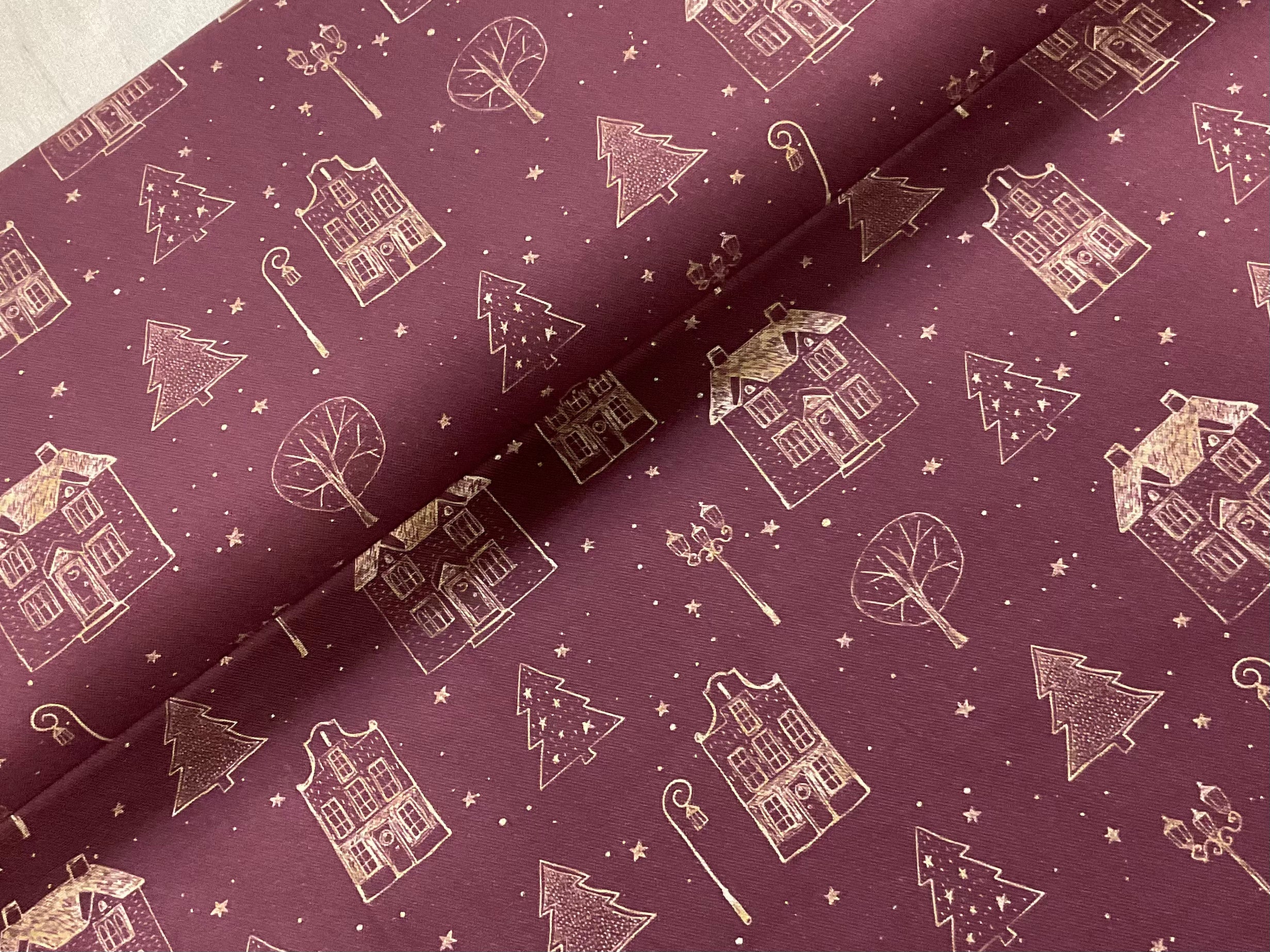 Christmas Houses Cotton Canvas