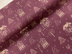 Christmas Houses Cotton Canvas